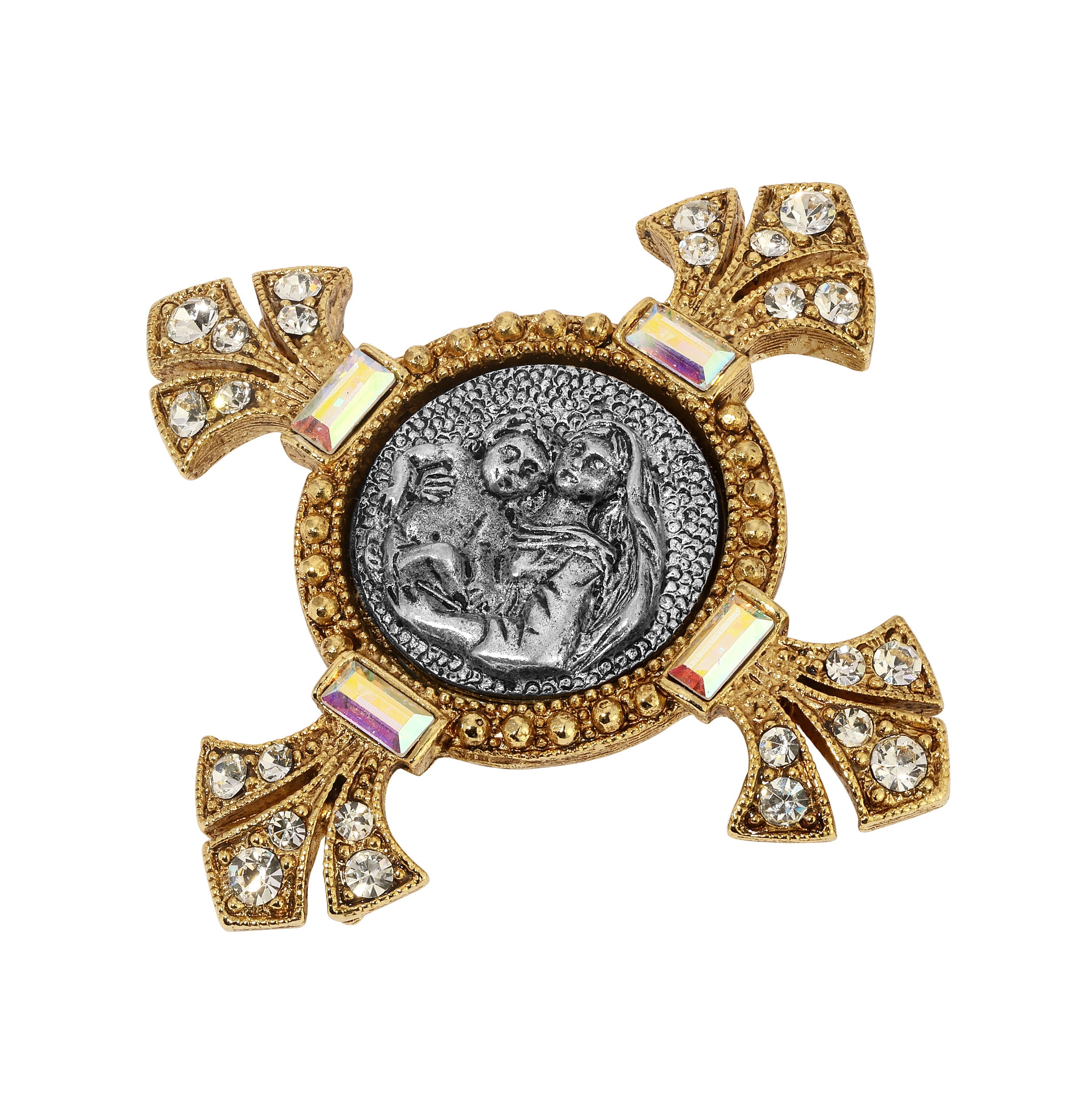 Symbols Of Faith Madonna And Child Crystal Pin