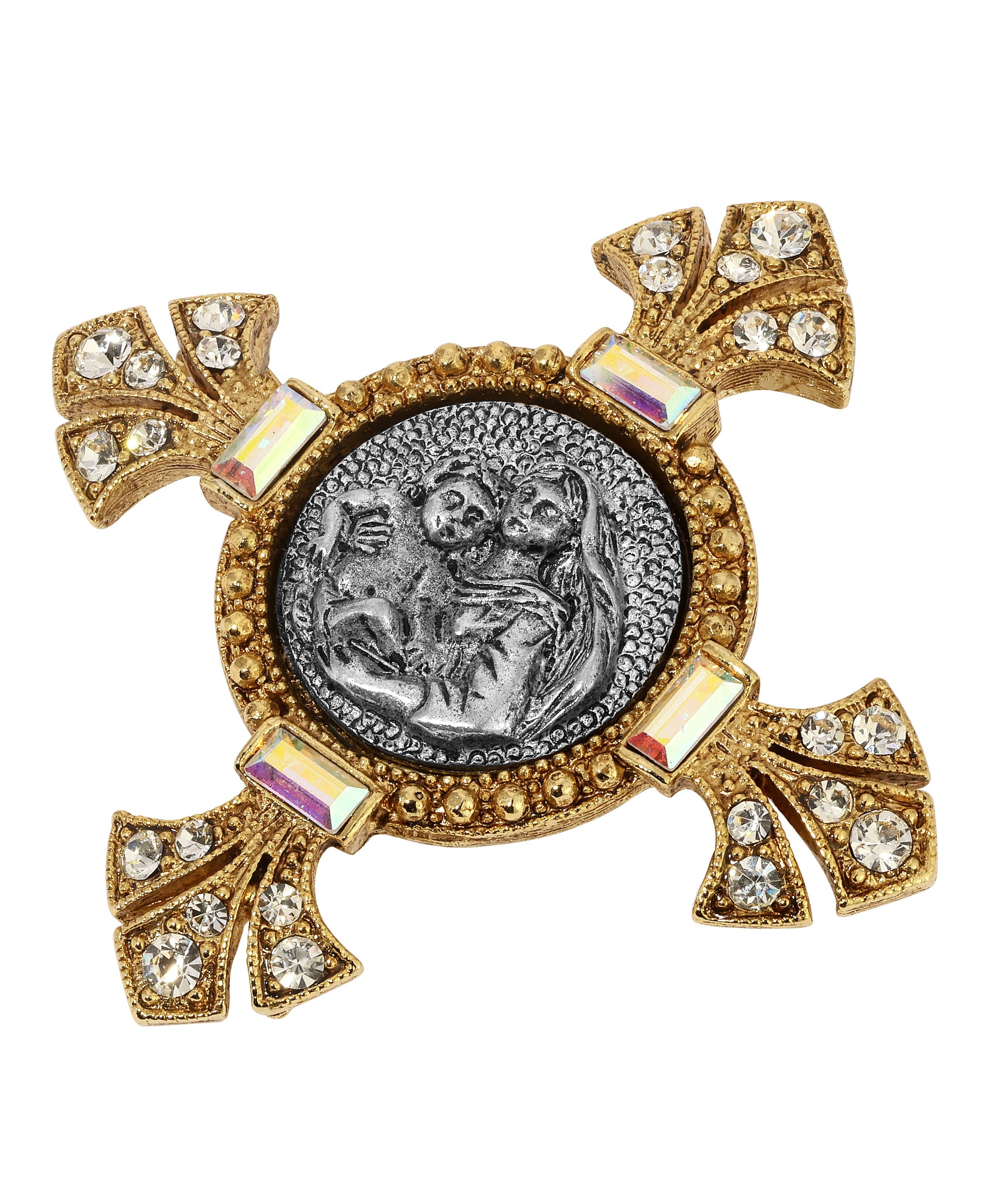 Symbols Of Faith Madonna And Child Crystal Pin