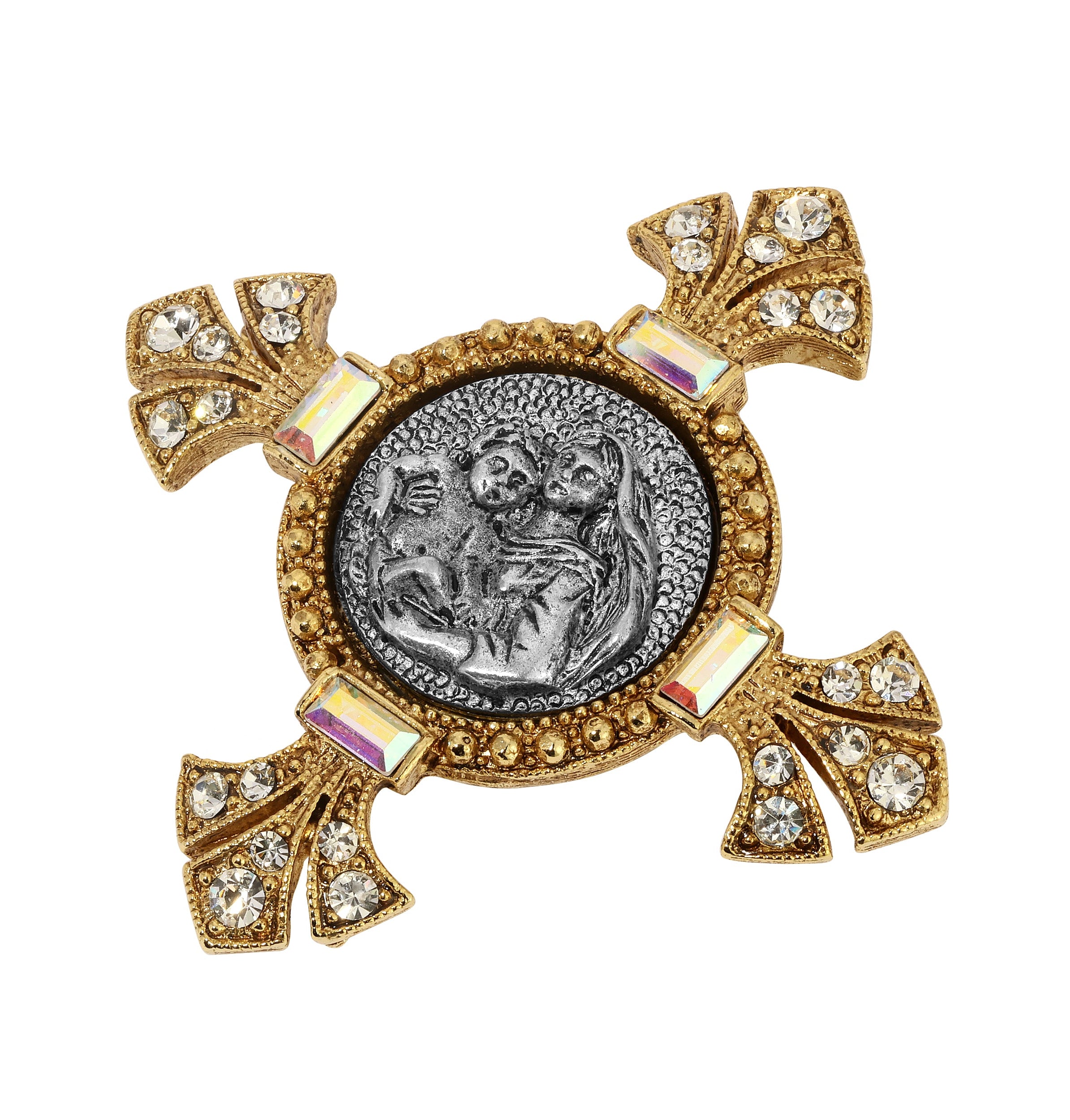 Symbols Of Faith Madonna And Child Crystal Pin