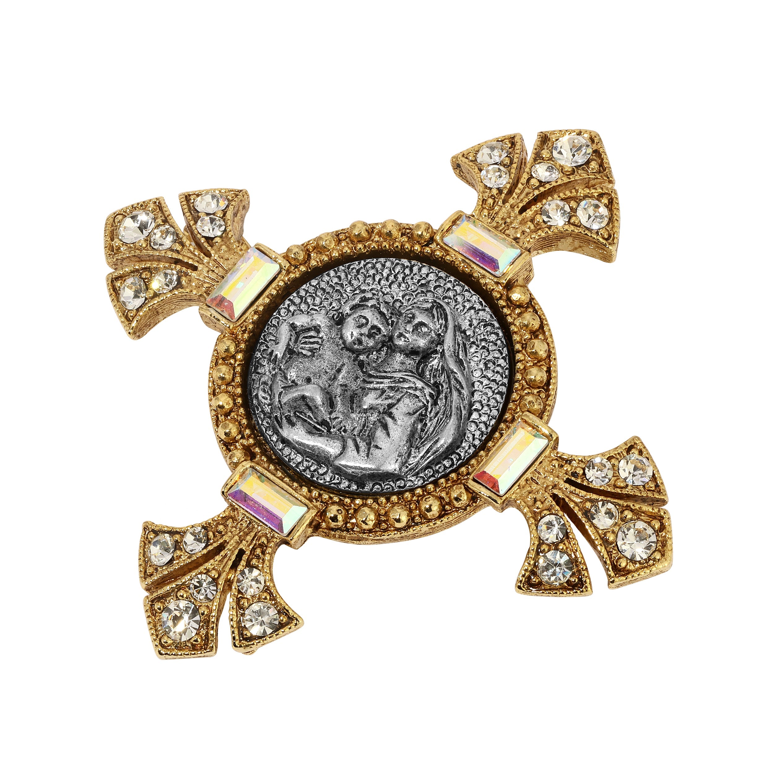 Symbols Of Faith Madonna And Child Crystal Pin