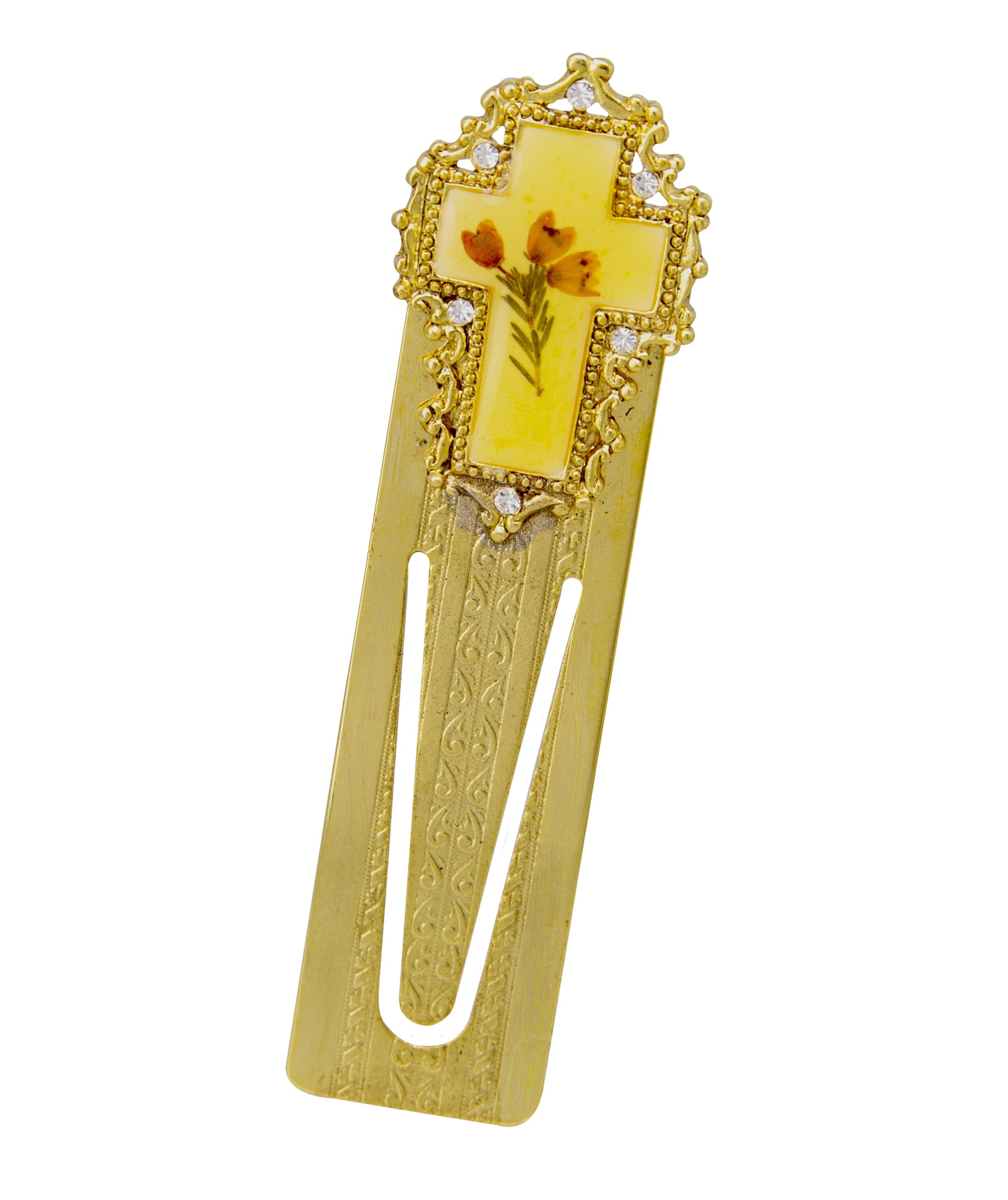 Symbols Of Faith Flowers and Cross Bookmark