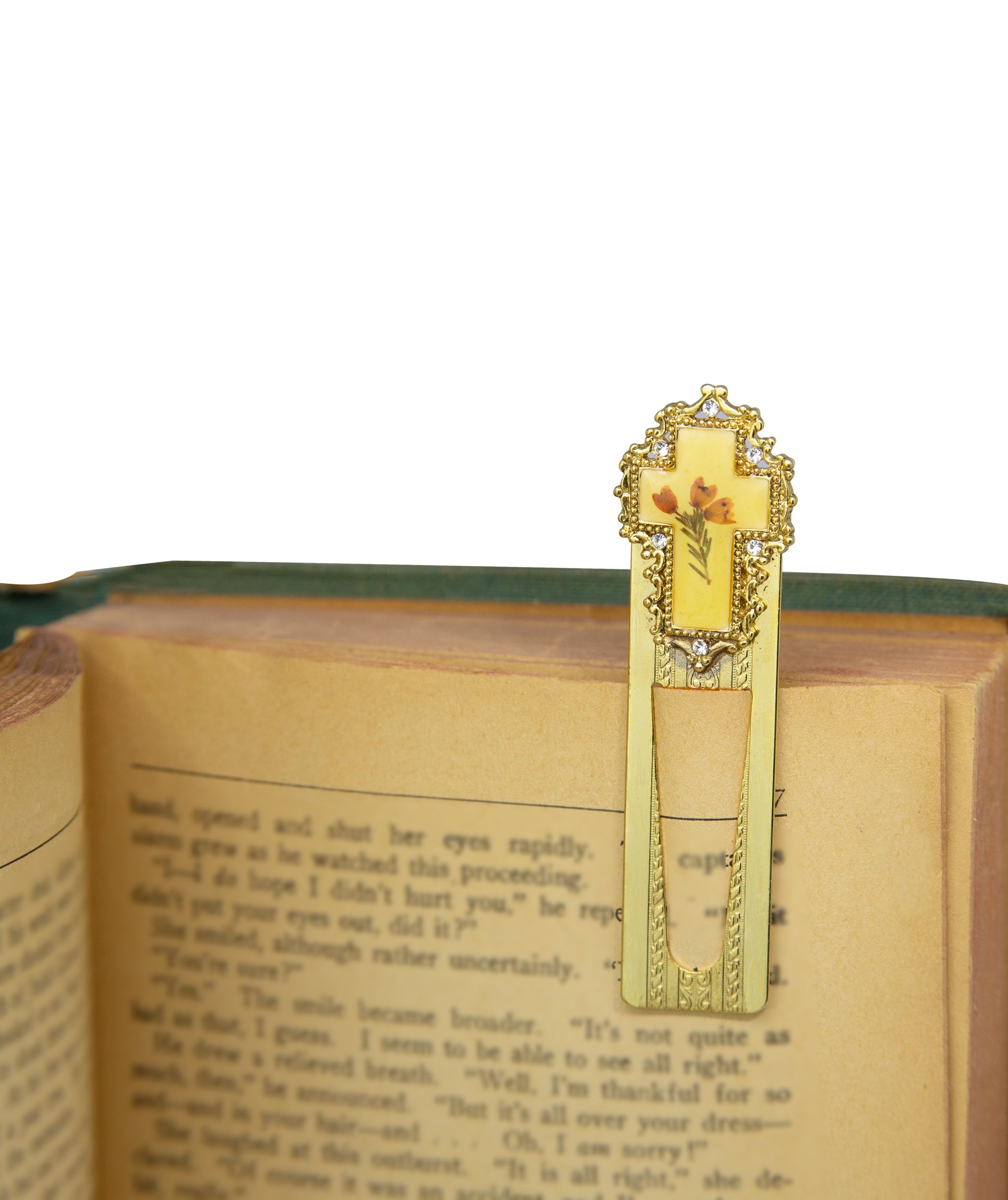 Symbols Of Faith Flowers and Cross Bookmark