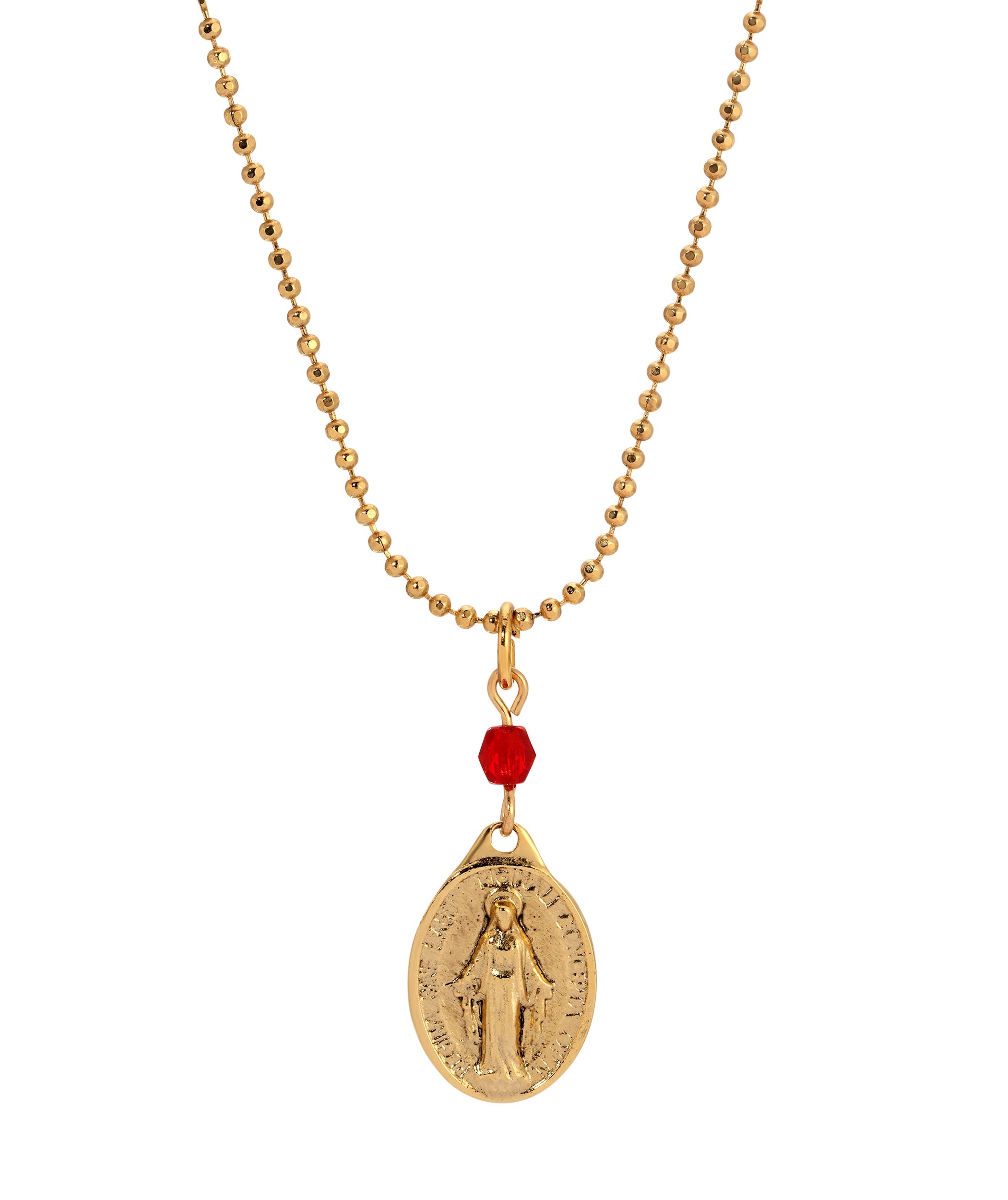 Symbols Of Faith Miraculous Medal Pendant Necklace 16"