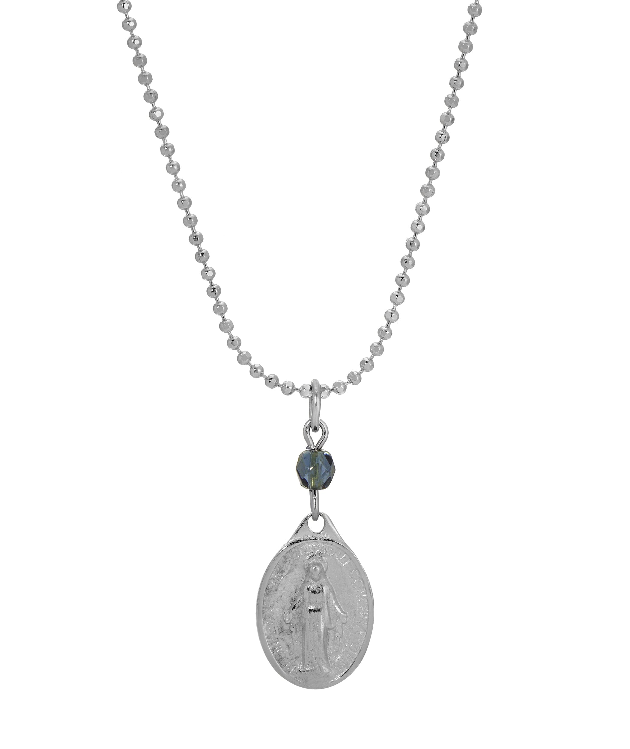Symbols Of Faith Miraculous Medal Pendant Necklace 16"