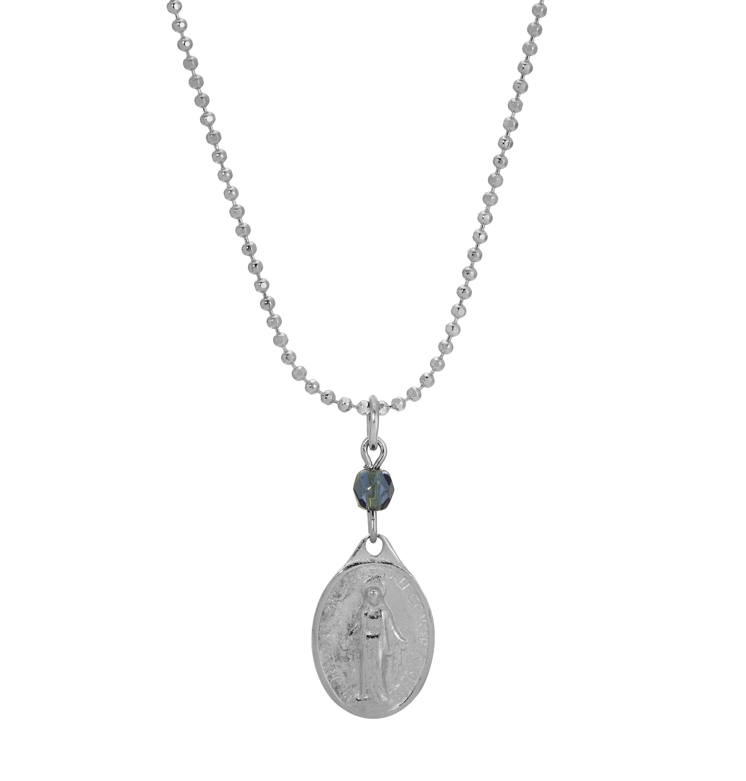 Symbols Of Faith Miraculous Medal Pendant Necklace 16"
