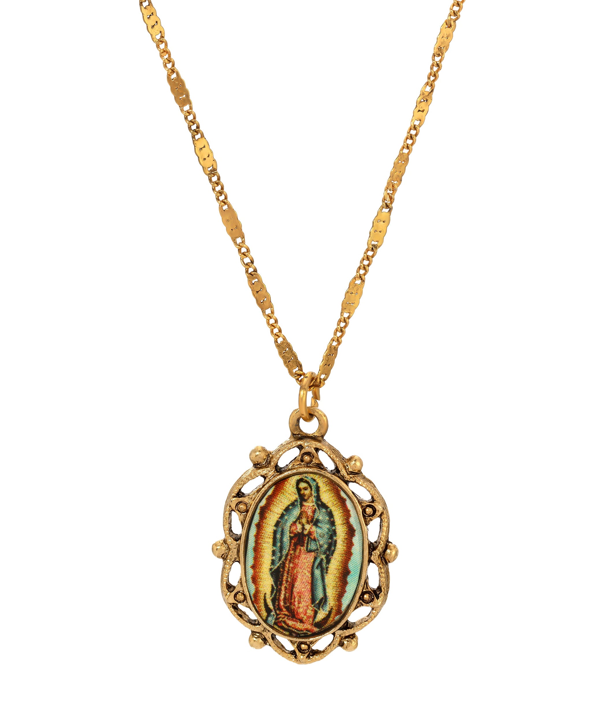Symbols Of Faith Our Lady of Guadalupe Oval Pendant 15"
