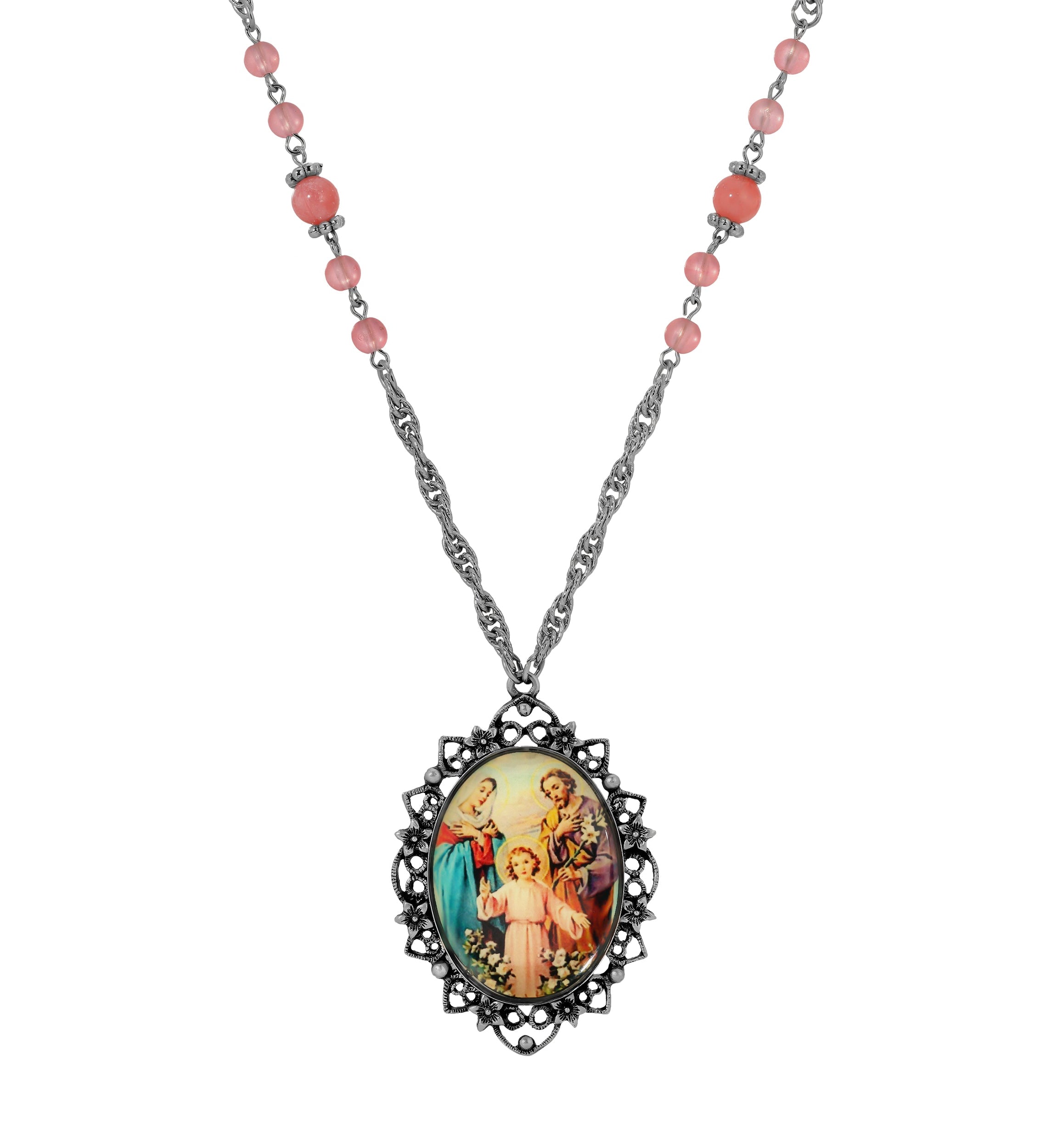 Symbols Of Faith Holy Family Pendant Necklace 26"