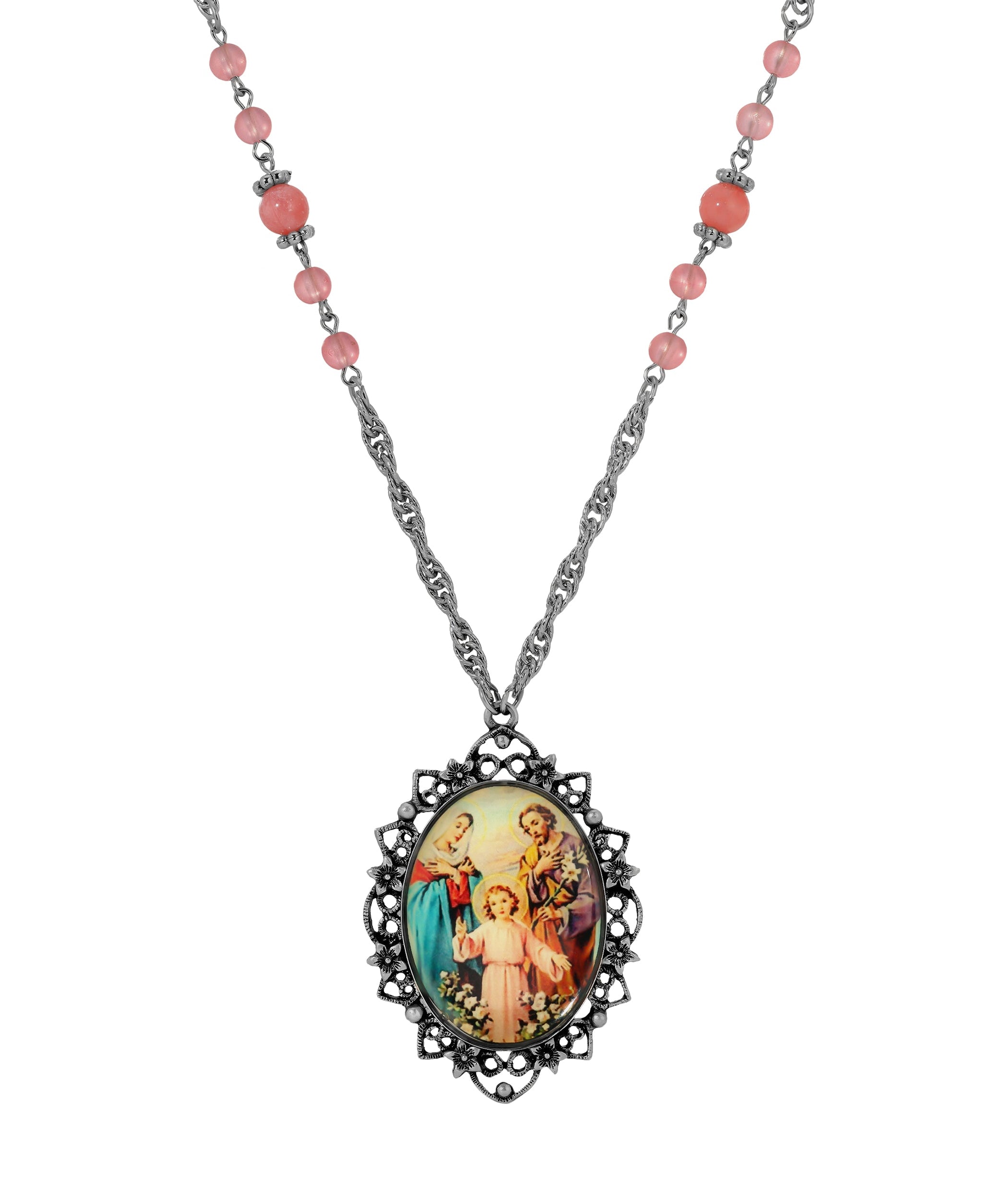 Symbols Of Faith Holy Family Pendant Necklace 26"