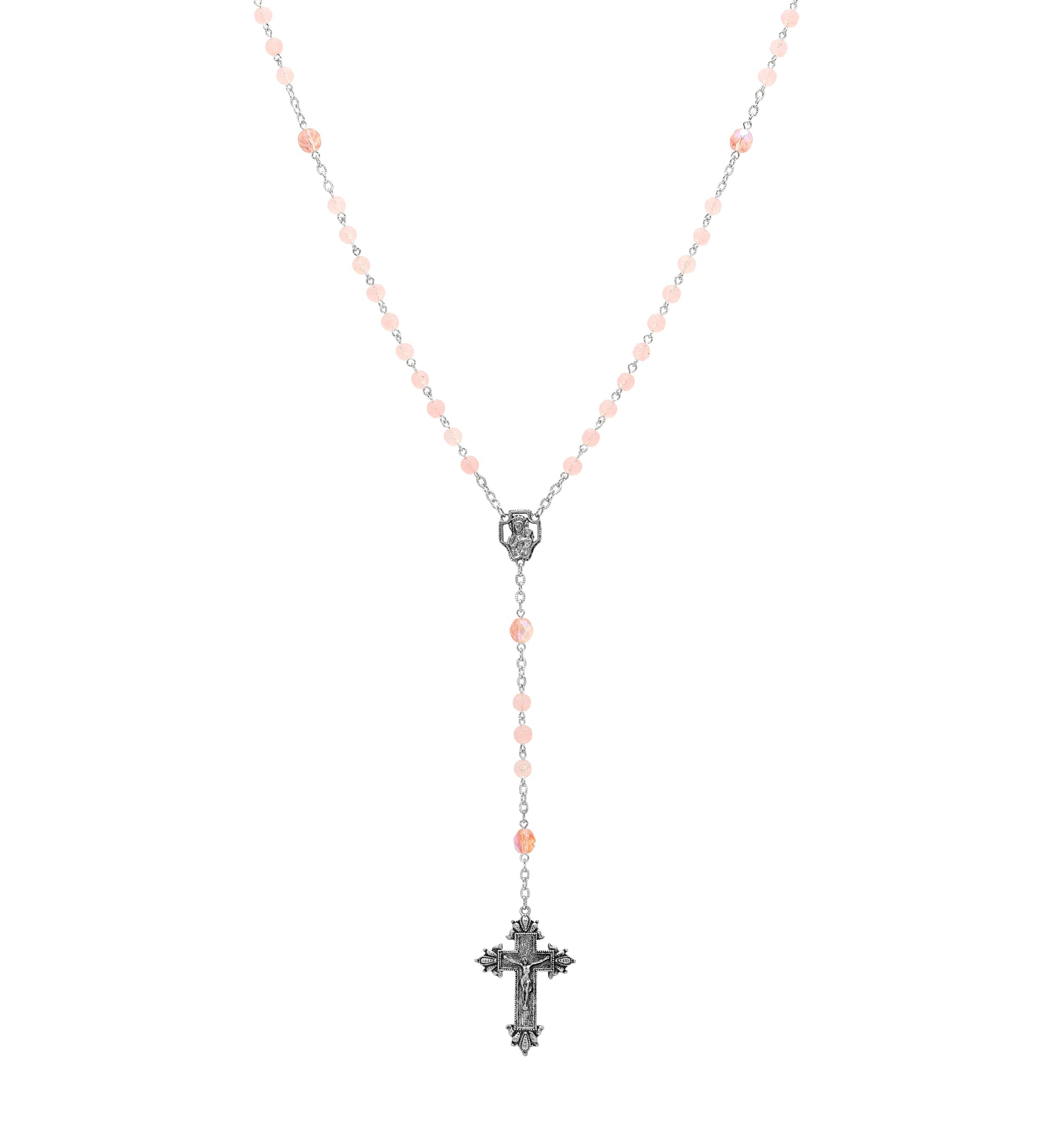 Symbols Of Faith Beaded Crucifix Rosary Necklace