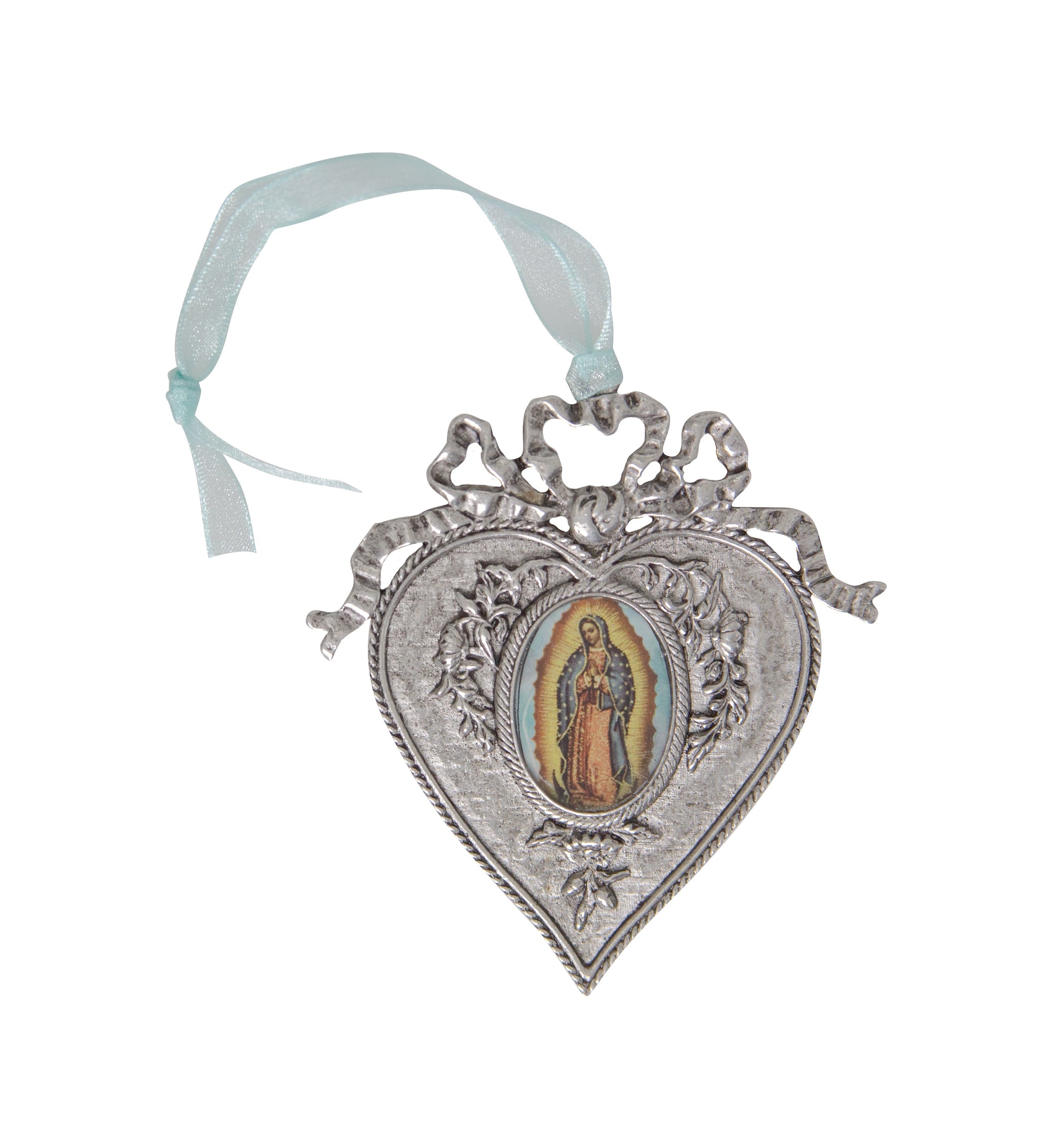 Symbols Of Faith Our Lady Of Guadalupe Decal Heart Christmas Tree Ornament