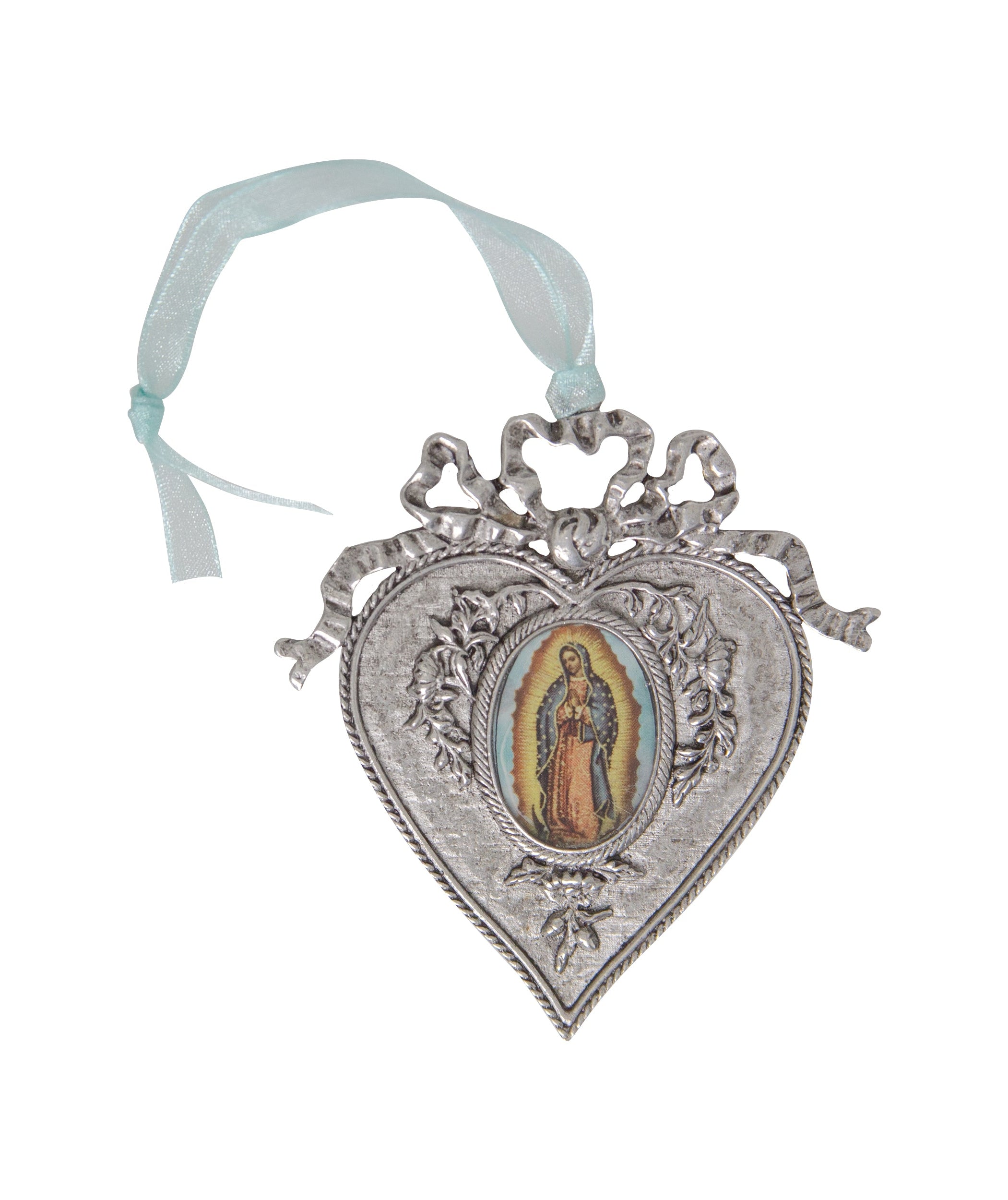 Symbols Of Faith Our Lady Of Guadalupe Decal Heart Christmas Tree Ornament