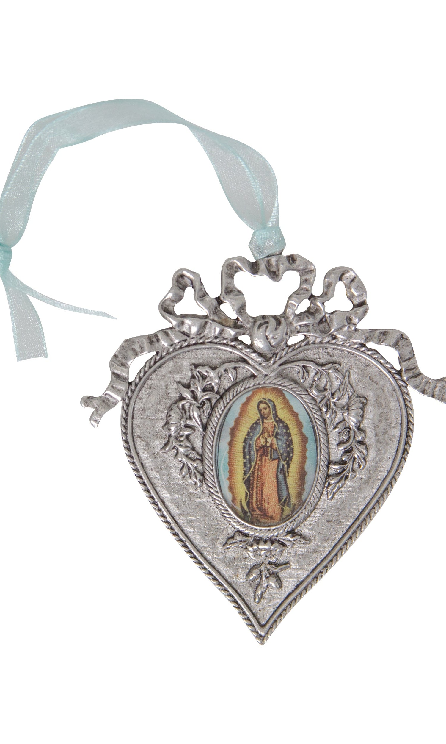 Symbols Of Faith Our Lady Of Guadalupe Decal Heart Christmas Tree Ornament