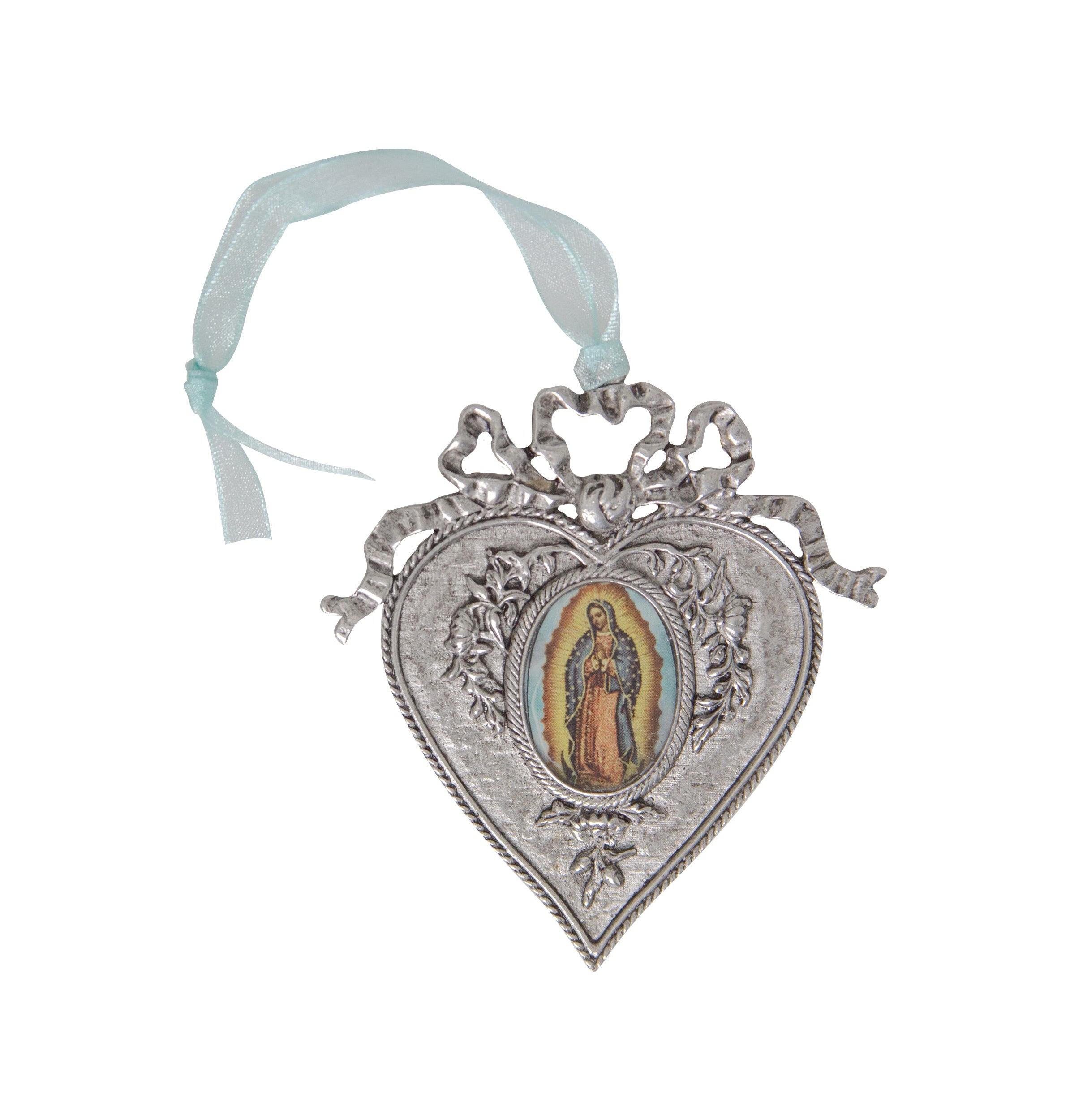 Symbols Of Faith Our Lady Of Guadalupe Decal Heart Christmas Tree Ornament