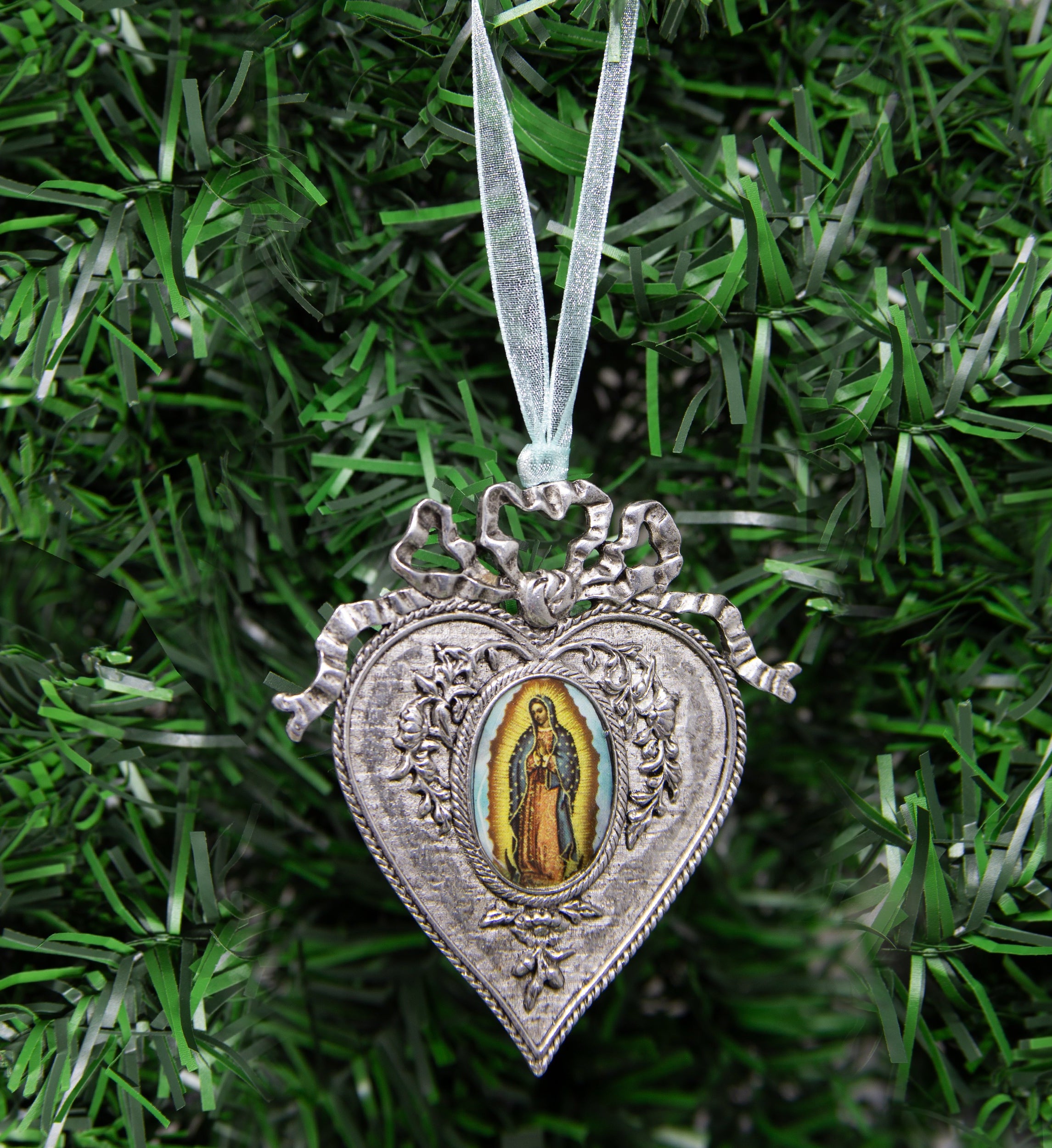 Symbols Of Faith Our Lady Of Guadalupe Decal Heart Christmas Tree Ornament