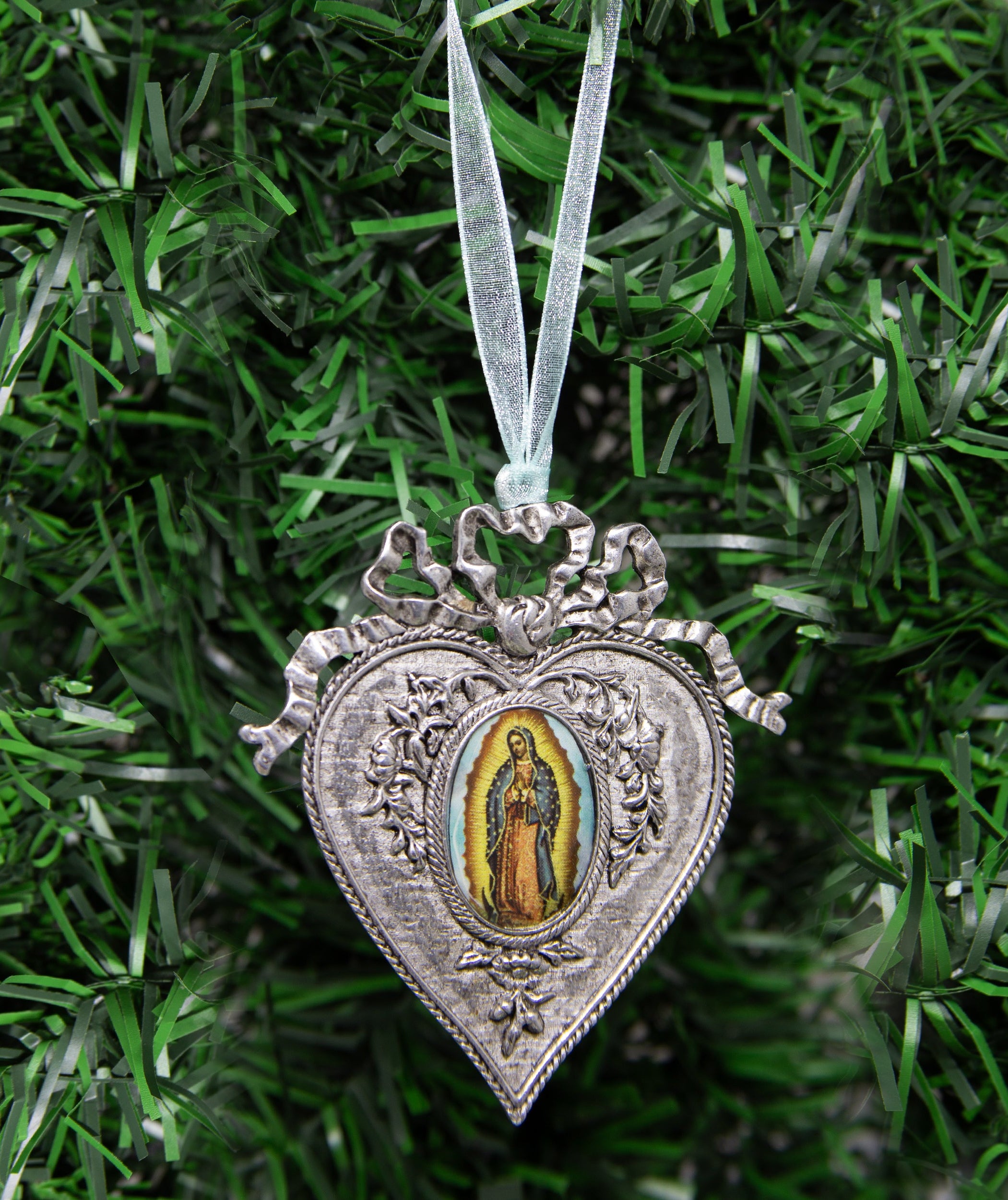Symbols Of Faith Our Lady Of Guadalupe Decal Heart Christmas Tree Ornament