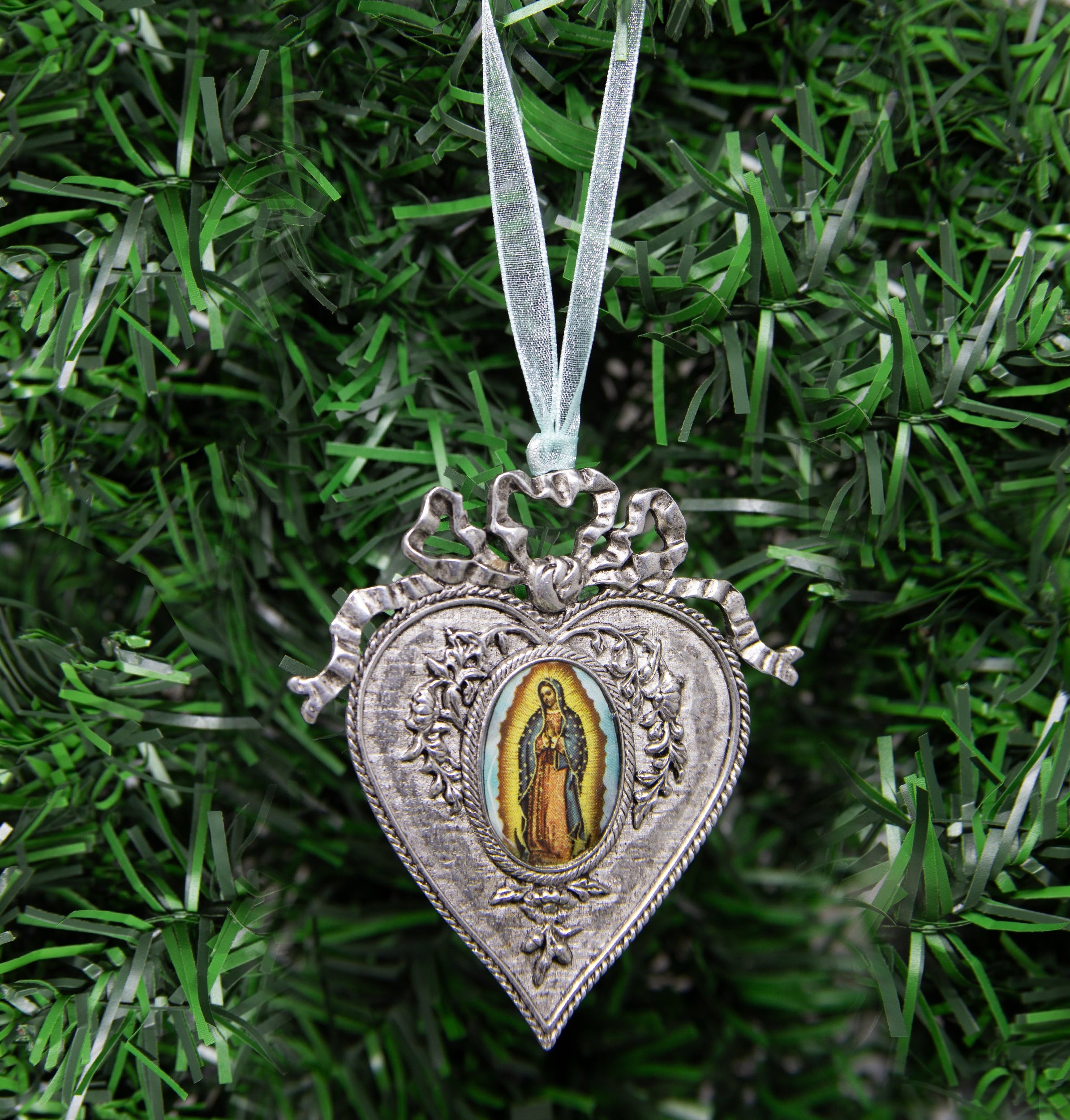 Symbols Of Faith Our Lady Of Guadalupe Decal Heart Christmas Tree Ornament
