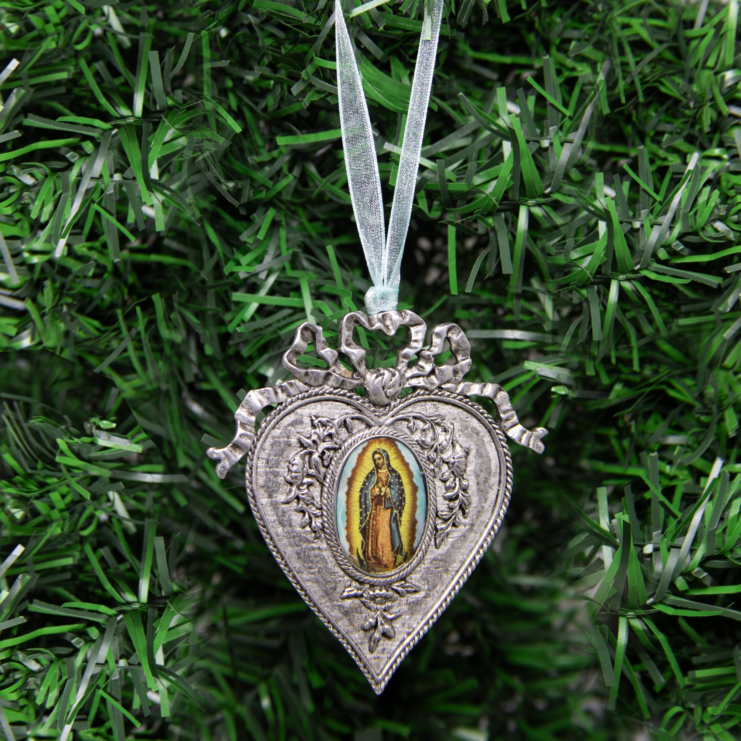 Symbols Of Faith Our Lady Of Guadalupe Decal Heart Christmas Tree Ornament