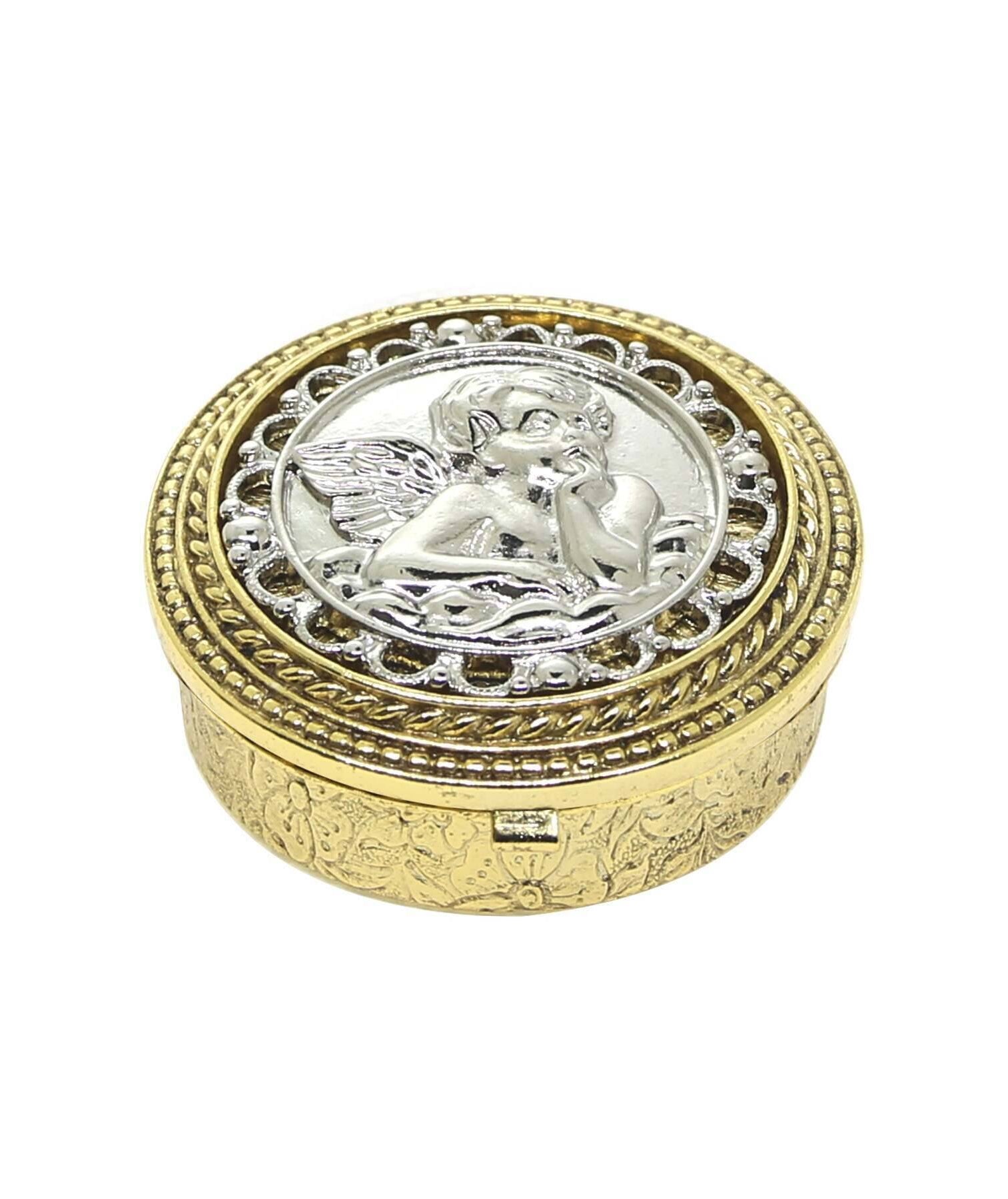 Symbols Of Faith Two Tone Cherub Pill Box