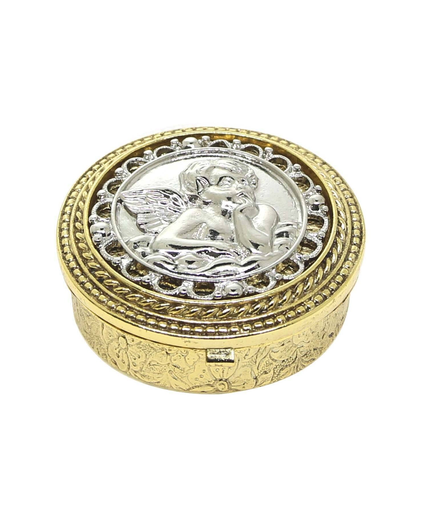 Symbols Of Faith Two Tone Cherub Pill Box
