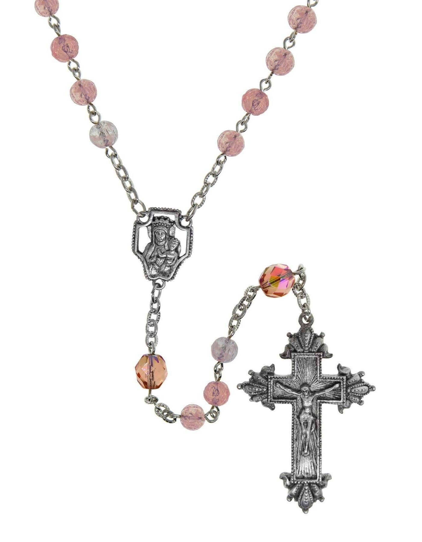Symbols Of Faith Mary And Child & Crucifix Beaded Rosary