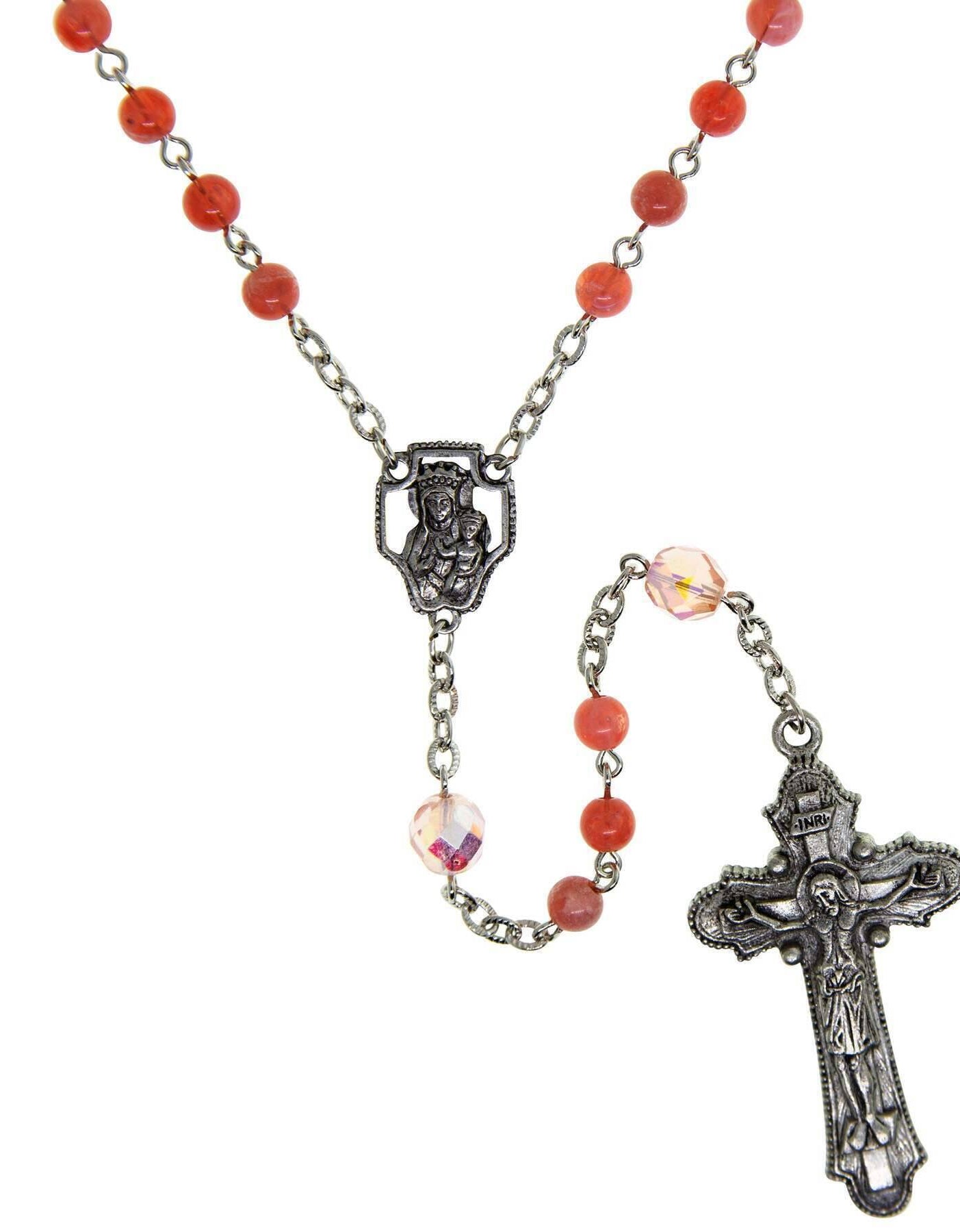 Symbols Of Faith Mary And Child & Crucifix Beaded Rosary