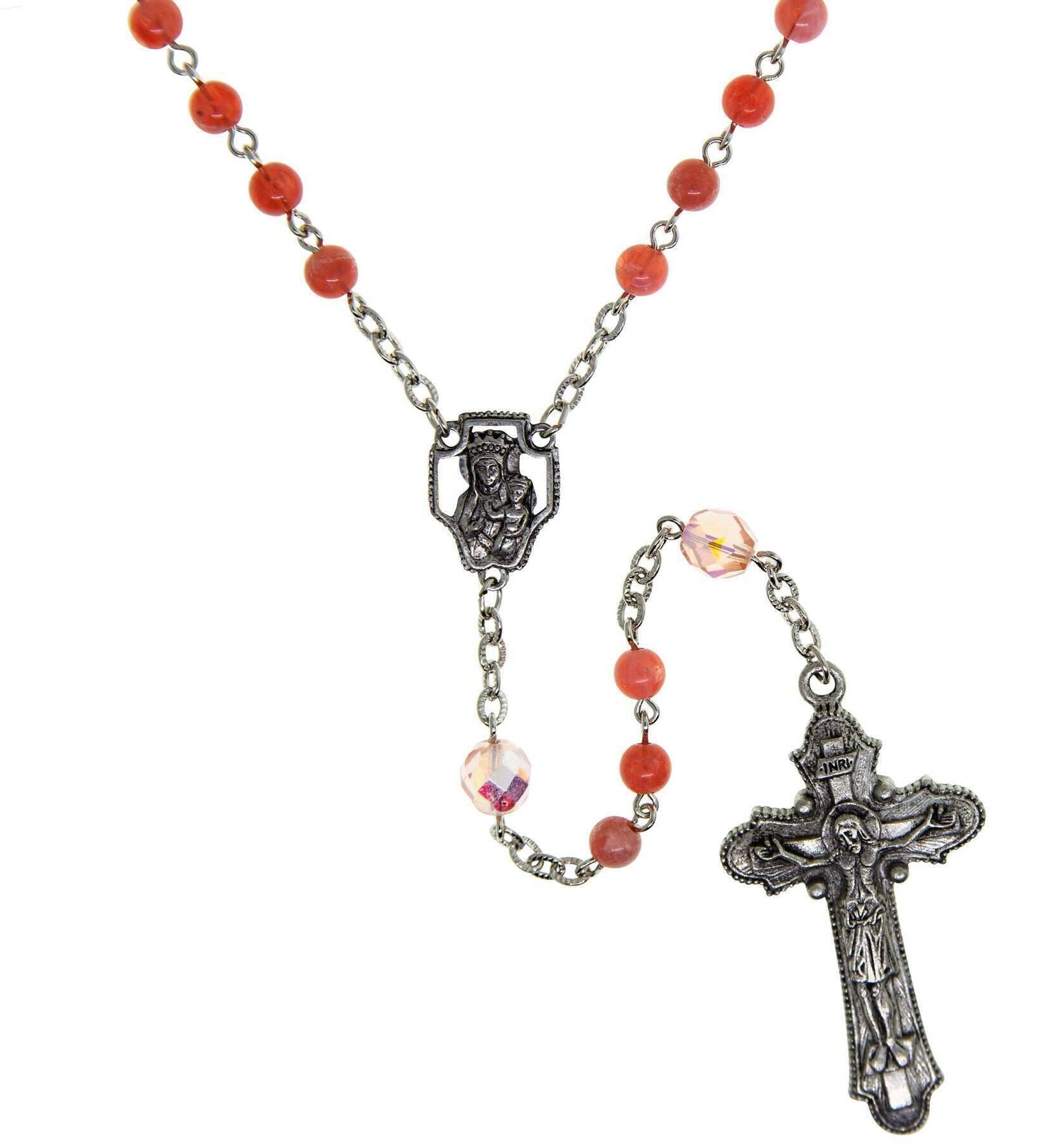 Symbols Of Faith Mary And Child & Crucifix Beaded Rosary