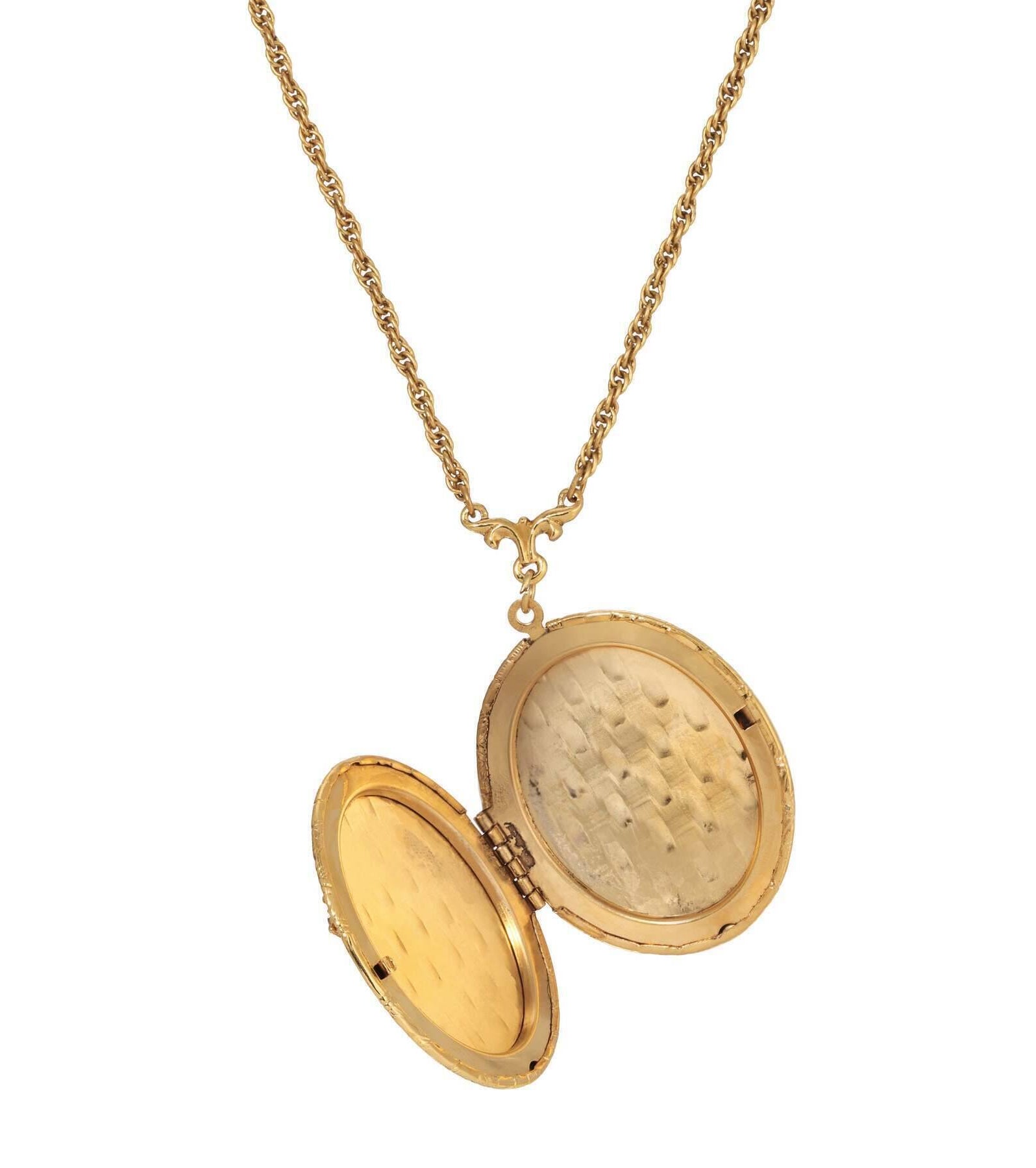 Symbols Of Faith Blue Enamel Cross Textured Oval Locket Necklace 28"L