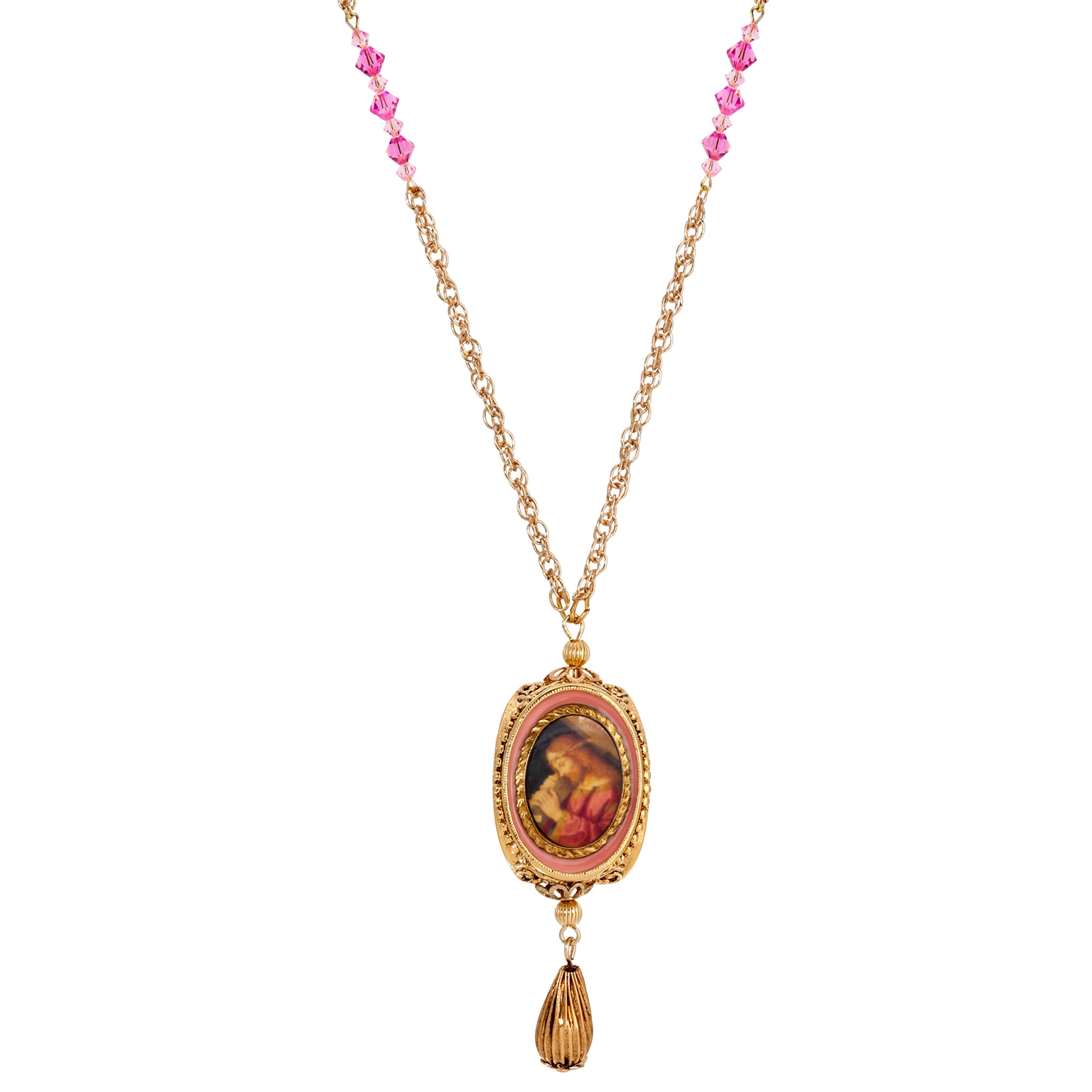 Symbols Of Faith Devine Tri-Icon Spinner Necklace 28"