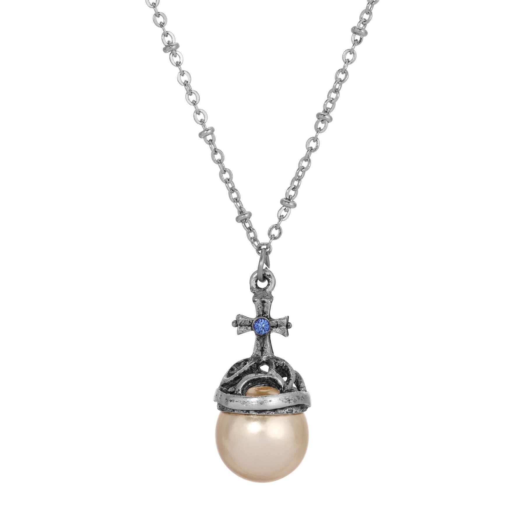 Symbols Of Faith Globus Cruciger Inspired Pendant Necklace 16"