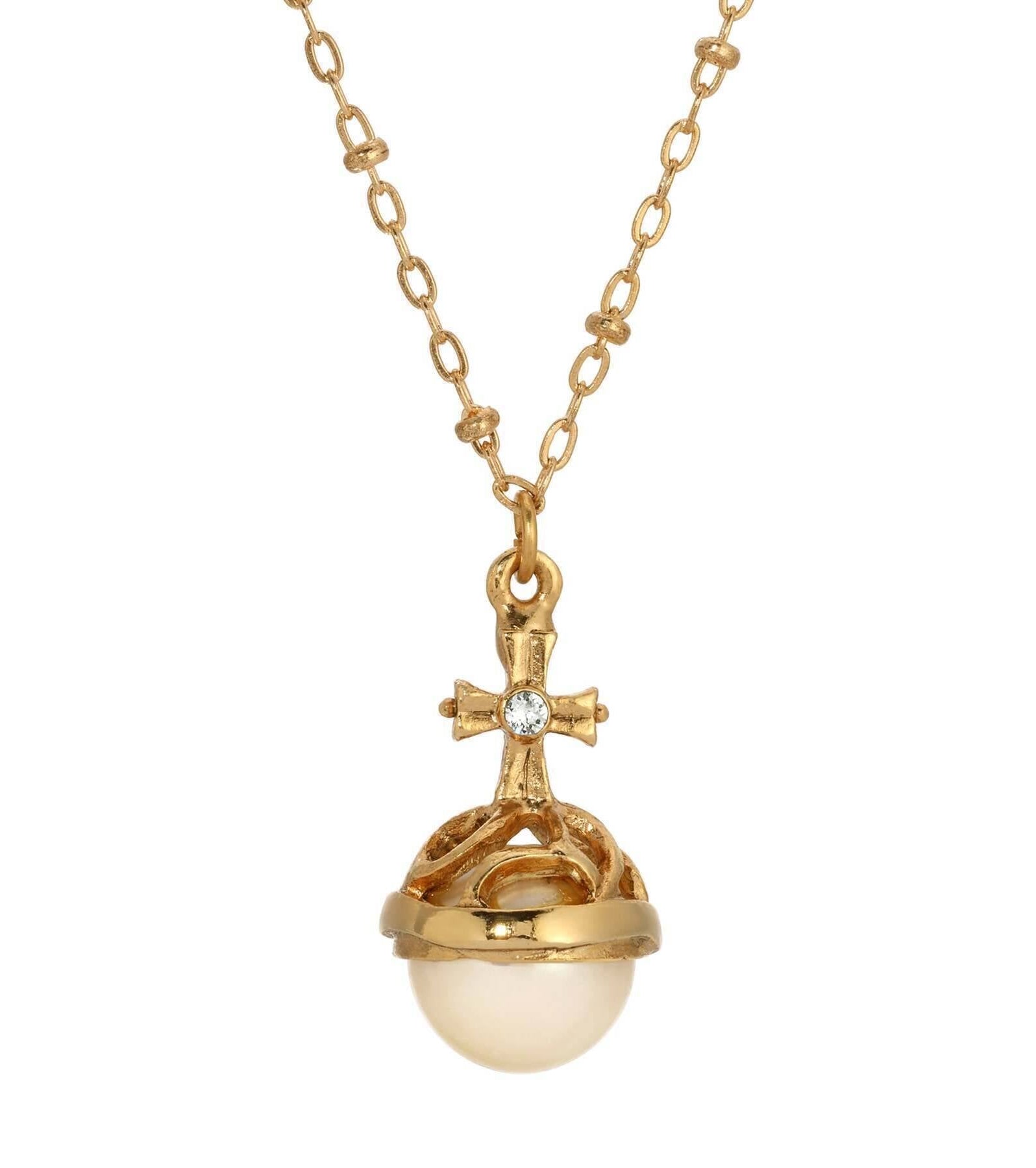 Symbols Of Faith Globus Cruciger Inspired Pendant Necklace 16"