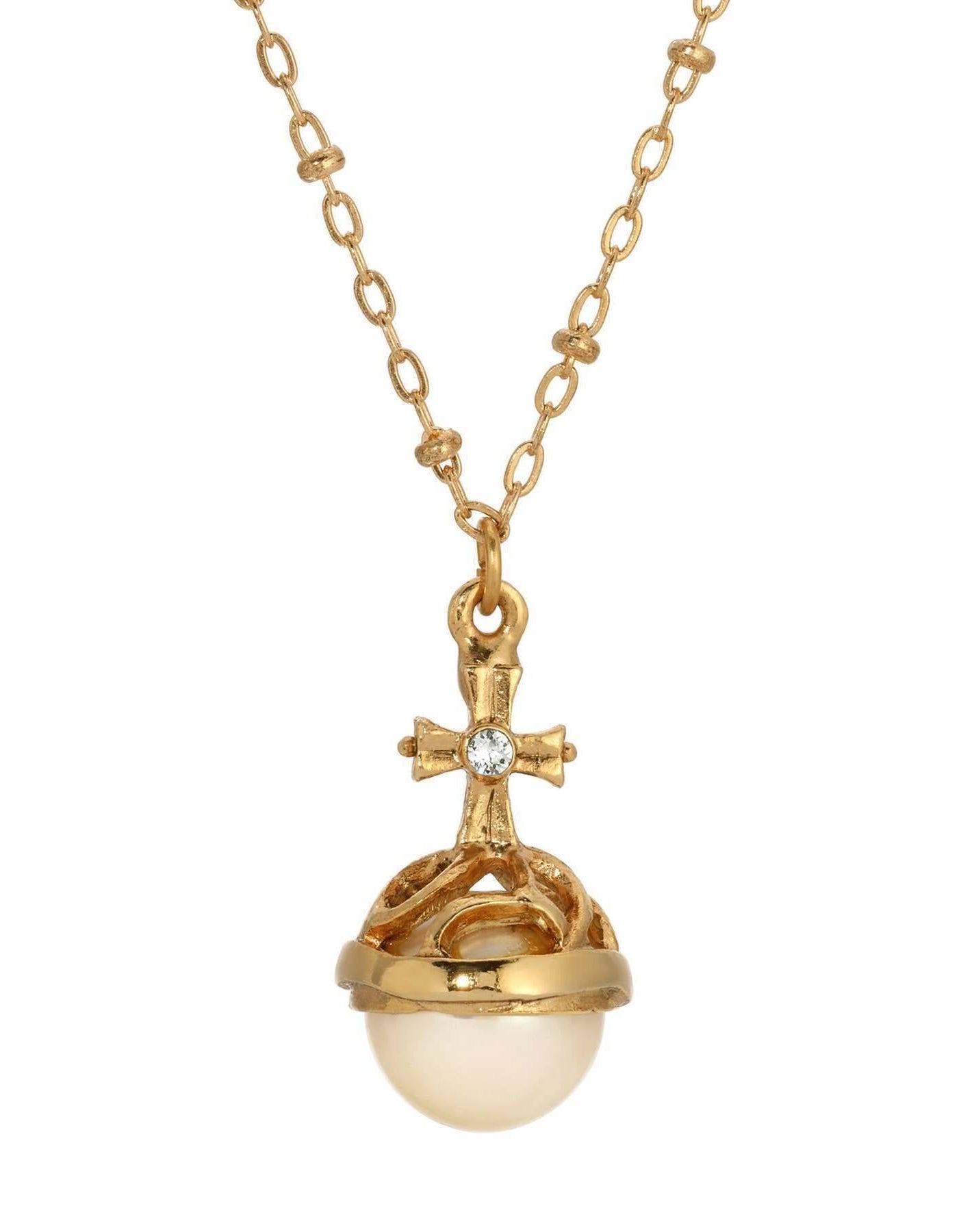 Symbols Of Faith Globus Cruciger Inspired Pendant Necklace 16"