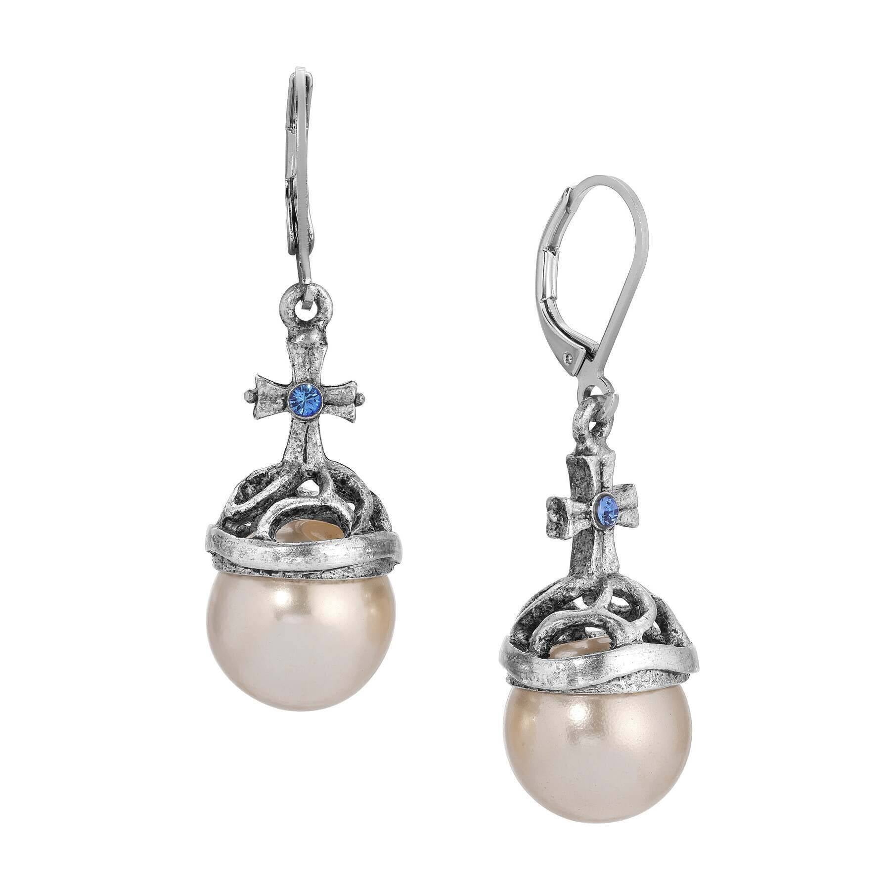 Symbols Of Faith Globus Cruciger Inspired Drop Earrings