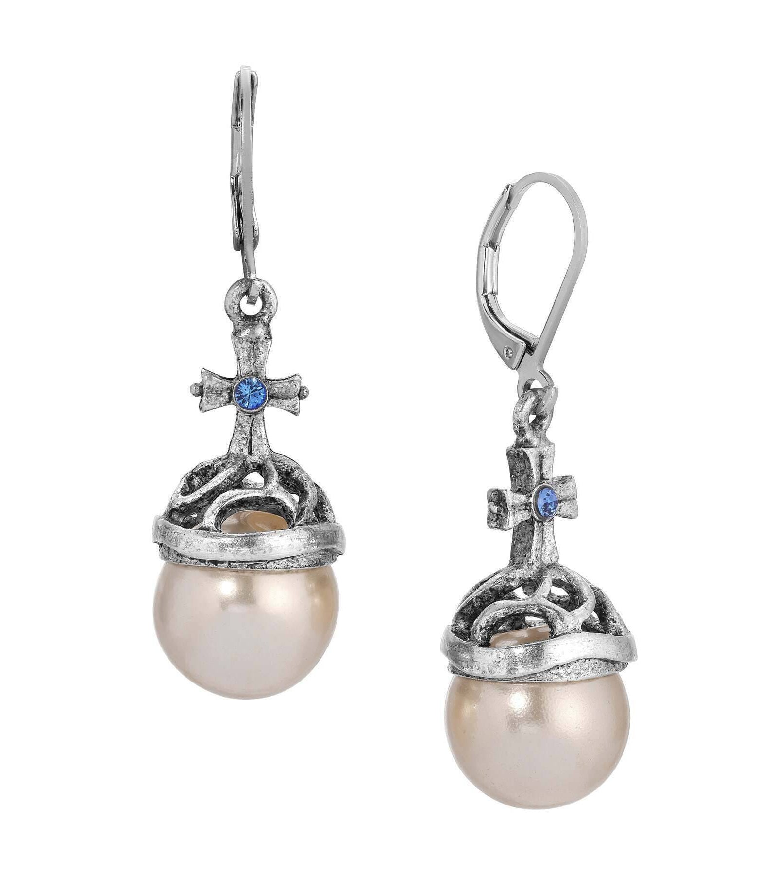 Symbols Of Faith Globus Cruciger Inspired Drop Earrings