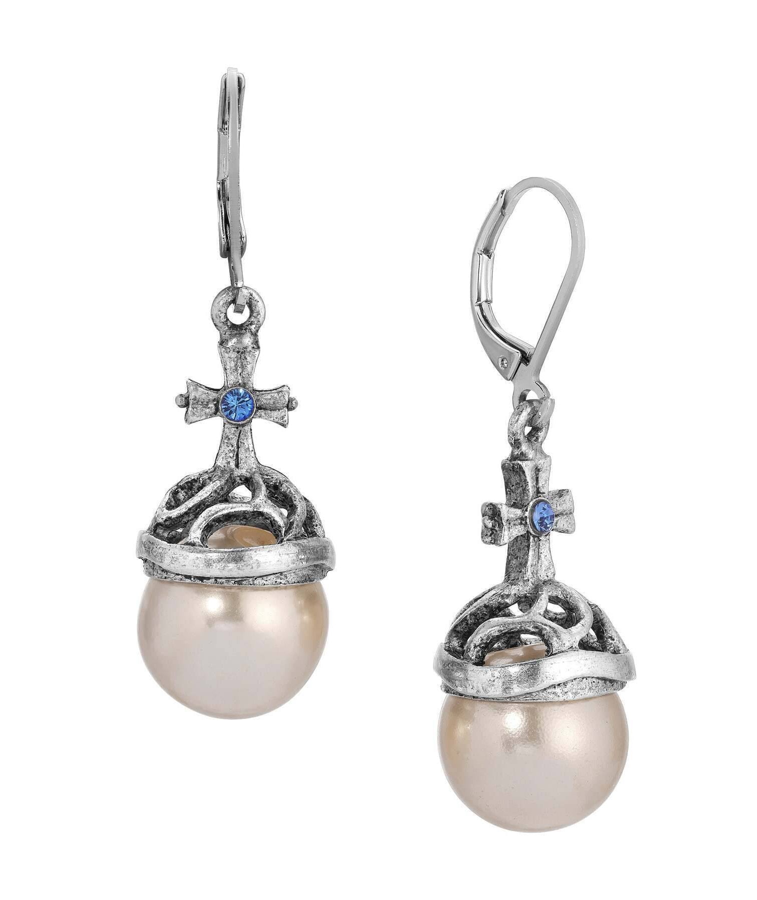 Symbols Of Faith Globus Cruciger Inspired Drop Earrings