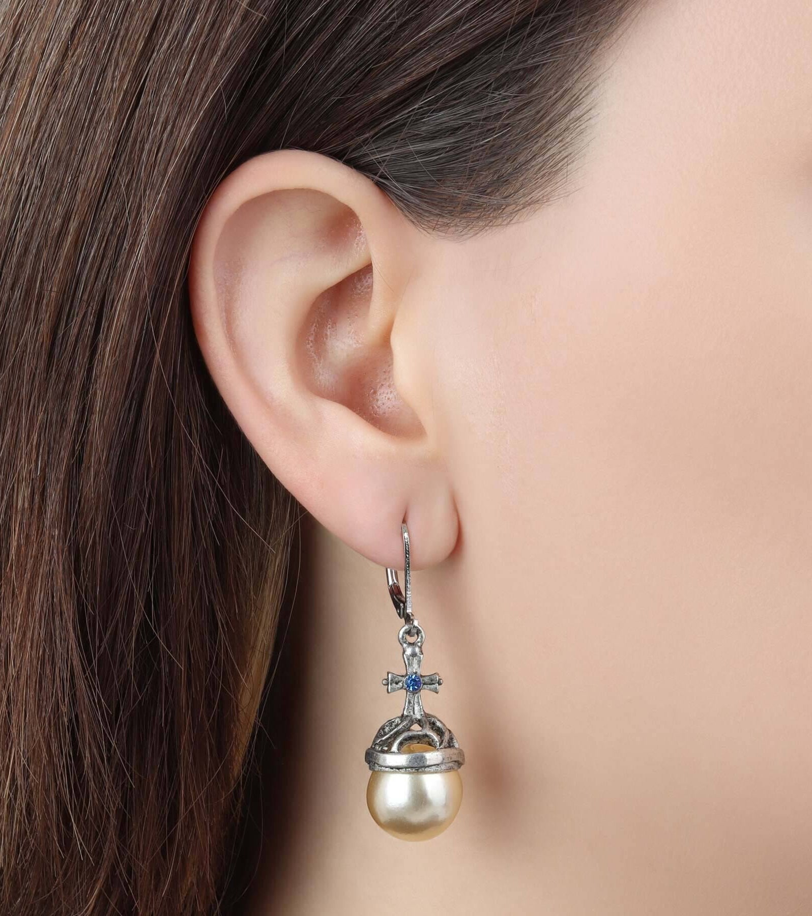 Symbols Of Faith Globus Cruciger Inspired Drop Earrings