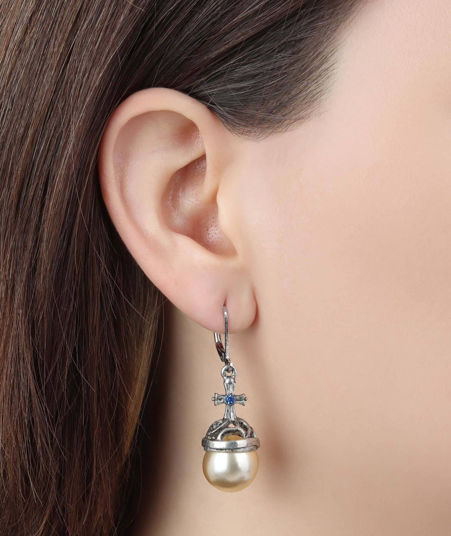 Symbols Of Faith Globus Cruciger Inspired Drop Earrings