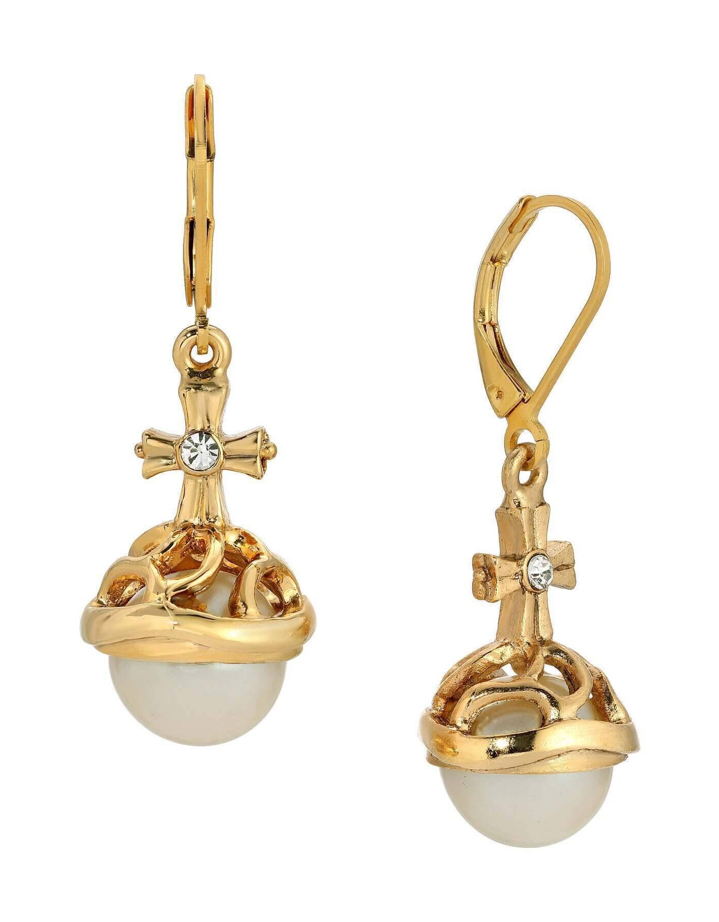 Symbols Of Faith Globus Cruciger Inspired Drop Earrings