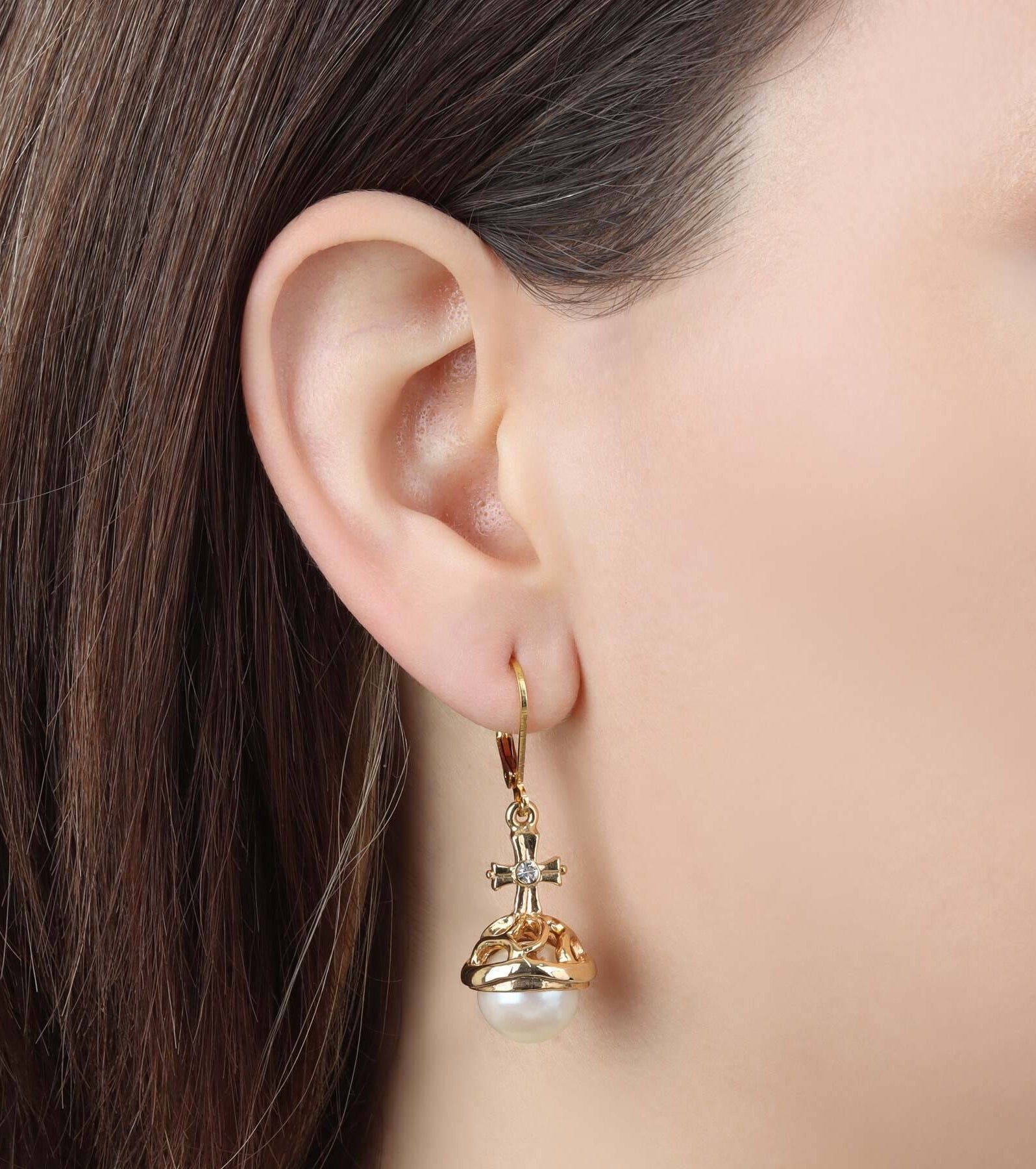 Symbols Of Faith Globus Cruciger Inspired Drop Earrings