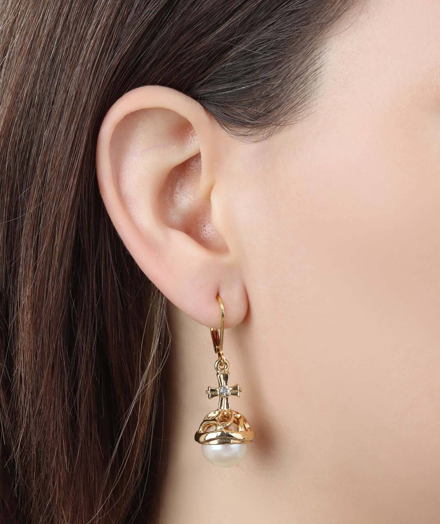 Symbols Of Faith Globus Cruciger Inspired Drop Earrings