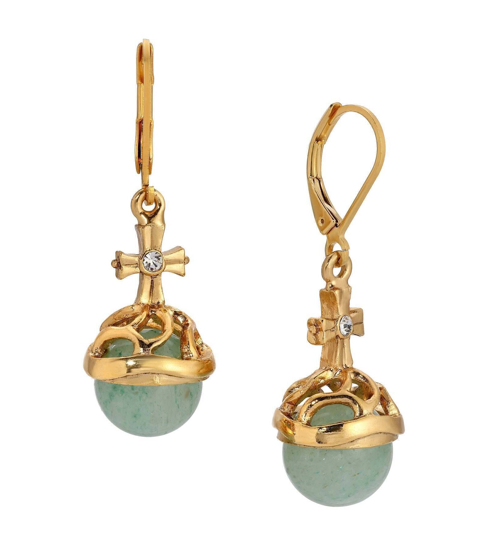 Symbols Of Faith Globus Cruciger Inspired Drop Earrings