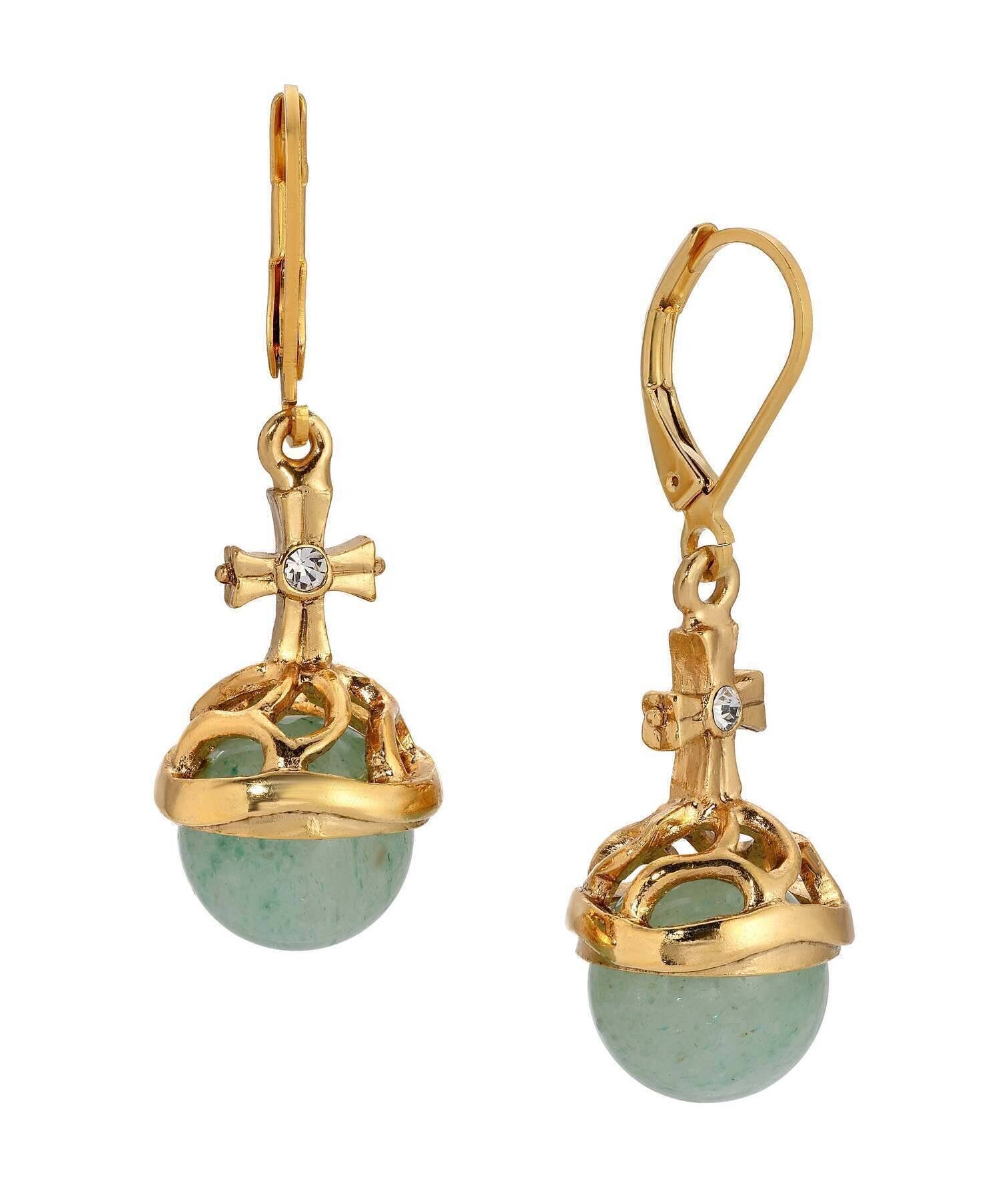 Symbols Of Faith Globus Cruciger Inspired Drop Earrings