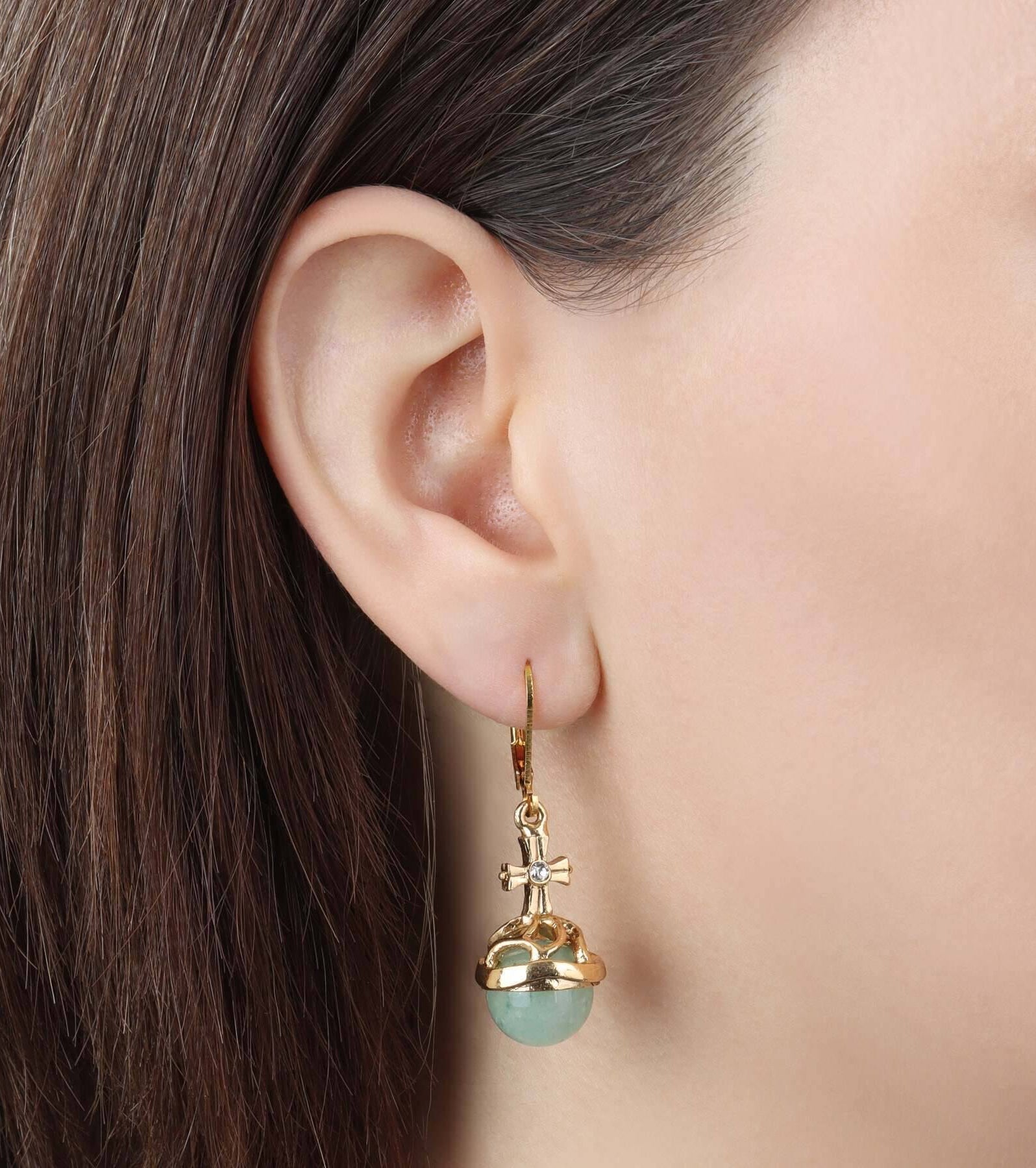 Symbols Of Faith Globus Cruciger Inspired Drop Earrings