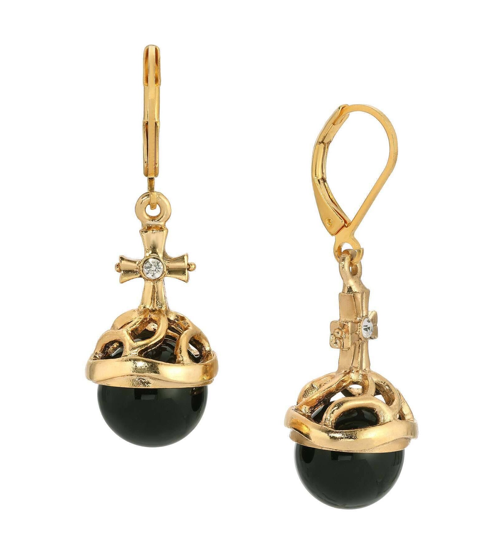 Symbols Of Faith Globus Cruciger Inspired Drop Earrings