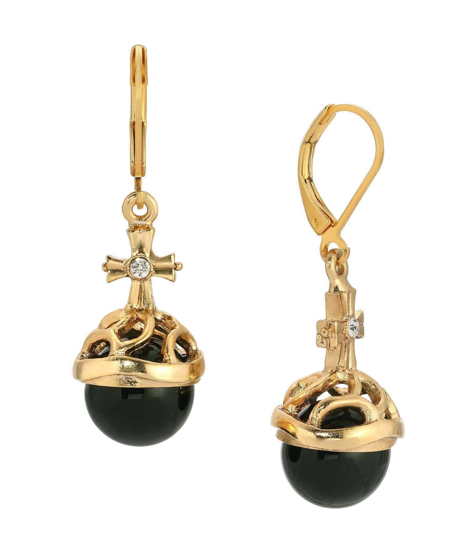 Symbols Of Faith Globus Cruciger Inspired Drop Earrings