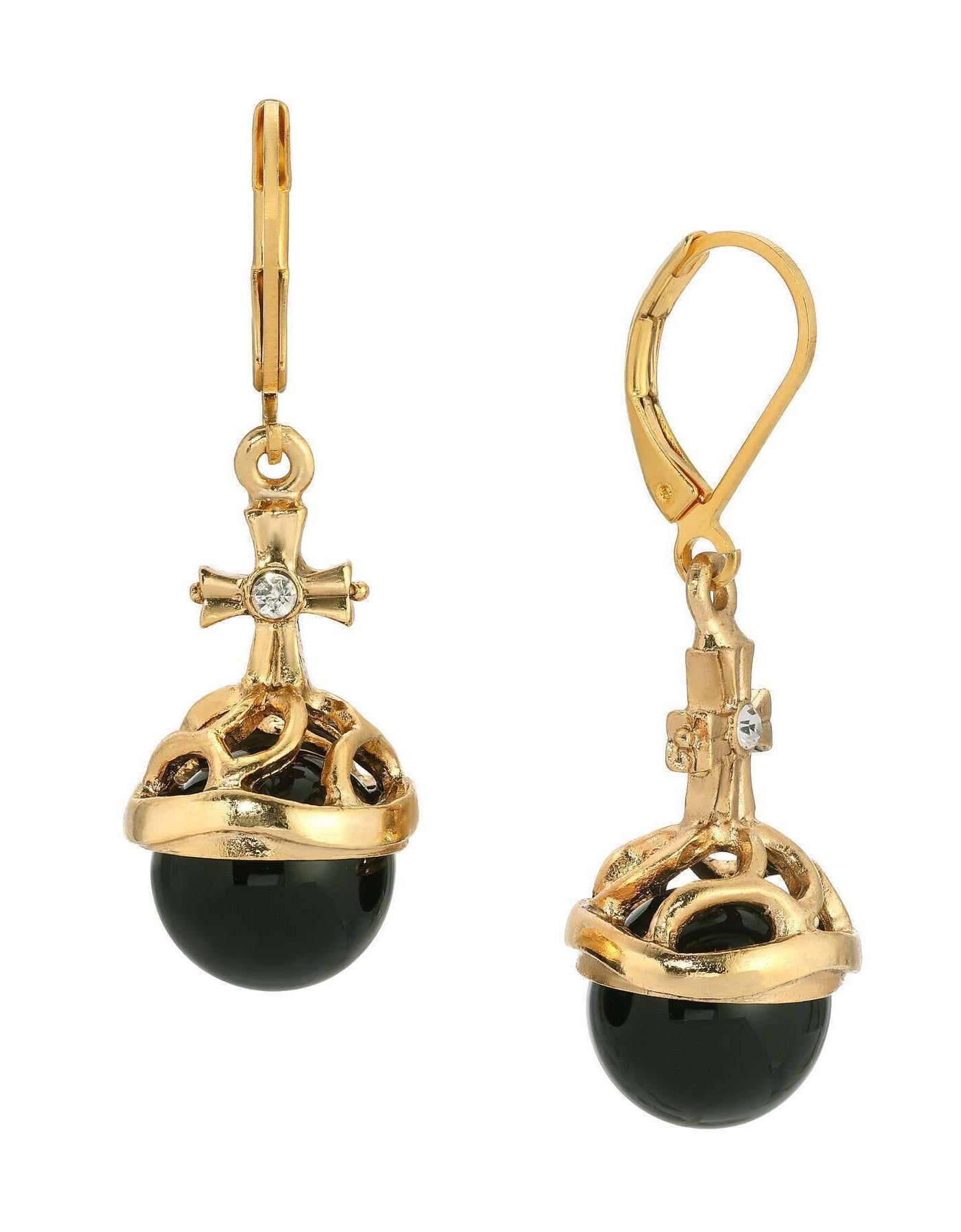 Symbols Of Faith Globus Cruciger Inspired Drop Earrings