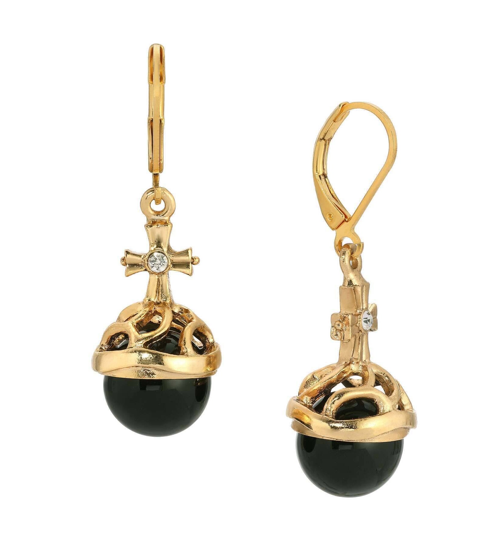 Symbols Of Faith Globus Cruciger Inspired Drop Earrings