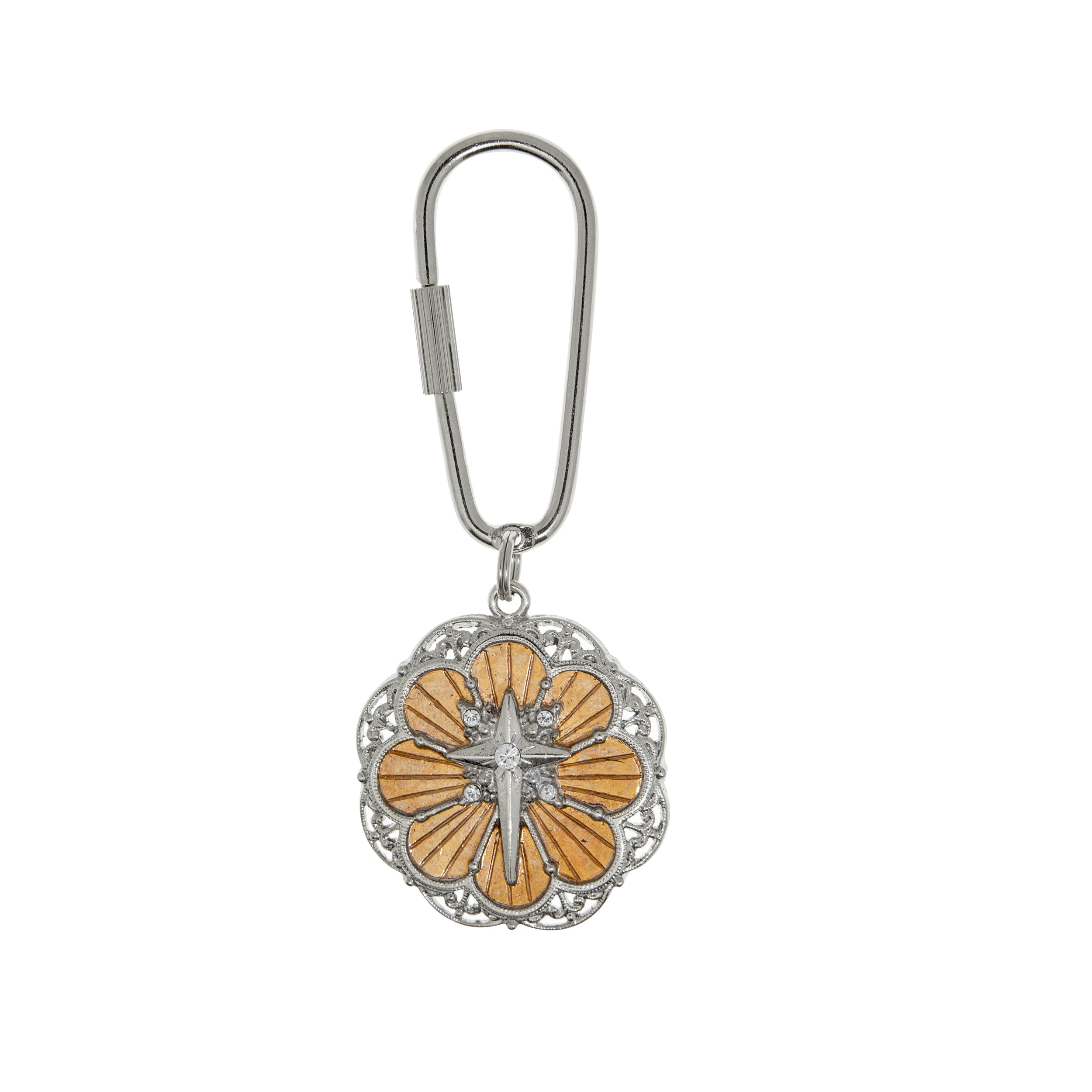 Rose Gold & Silver Star of Bethlehem Keychain