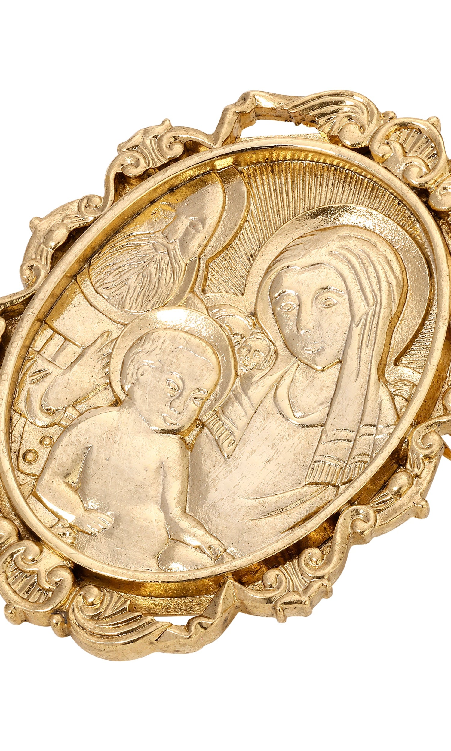 Symbols Of Faith Gold Oval Holy Family Brooch Pin