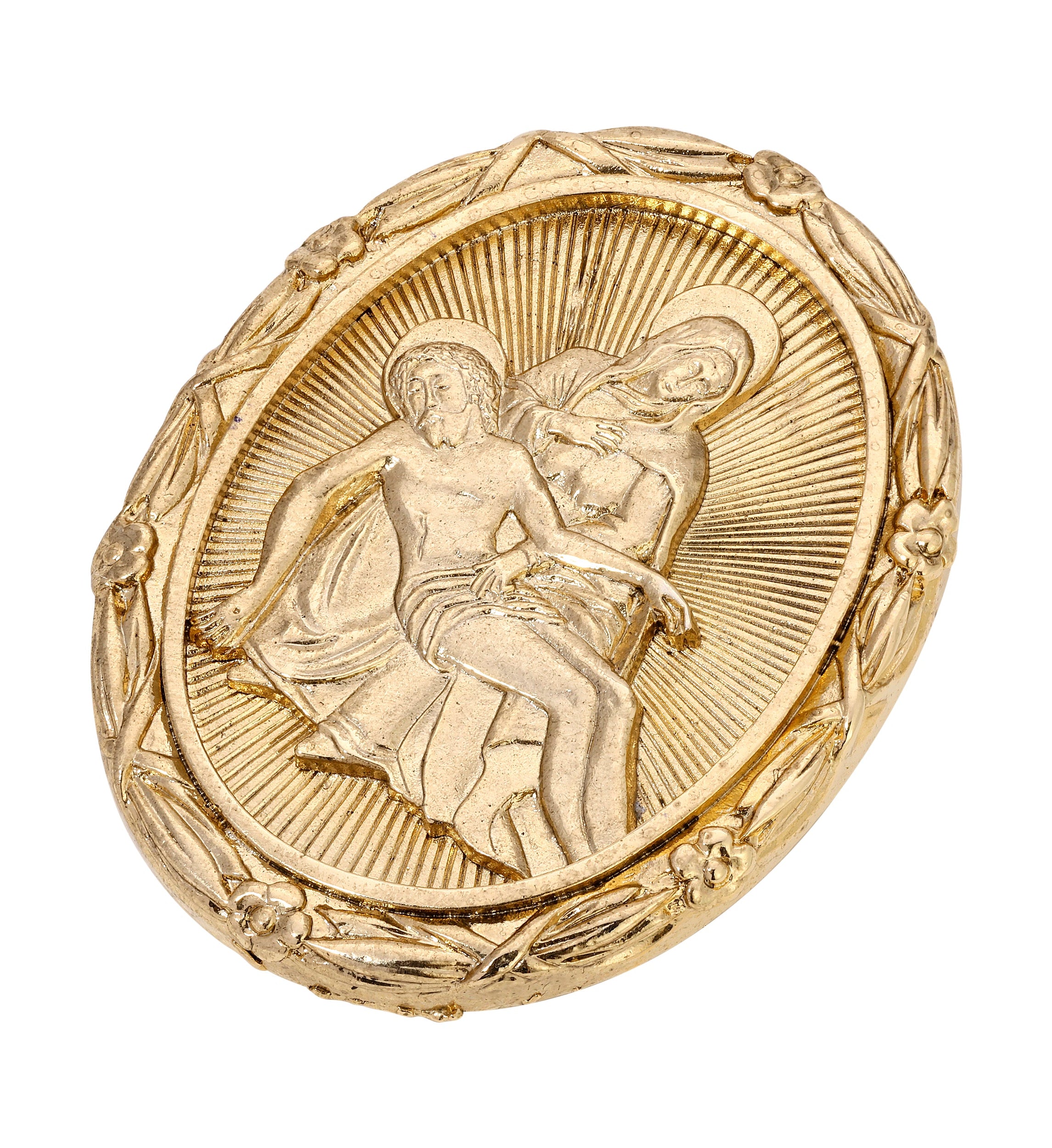 Symbols Of Faith The Pieta Oval Brooch Pin