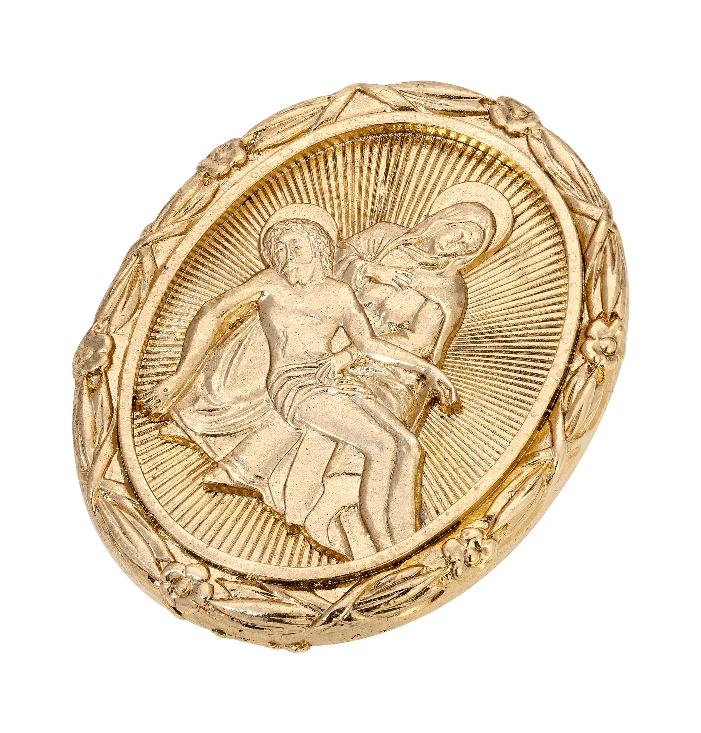 Symbols Of Faith The Pieta Oval Brooch Pin